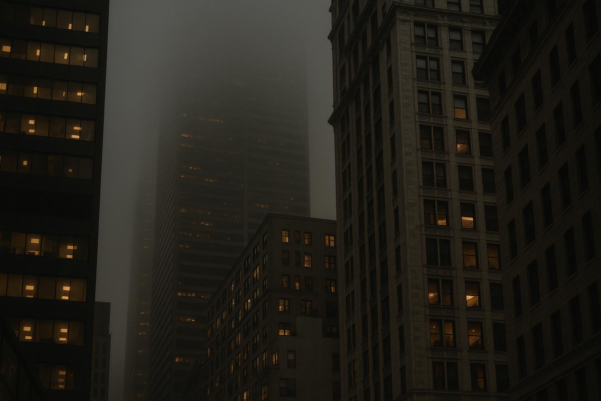 City skyscraper urban morning high-rise buildings