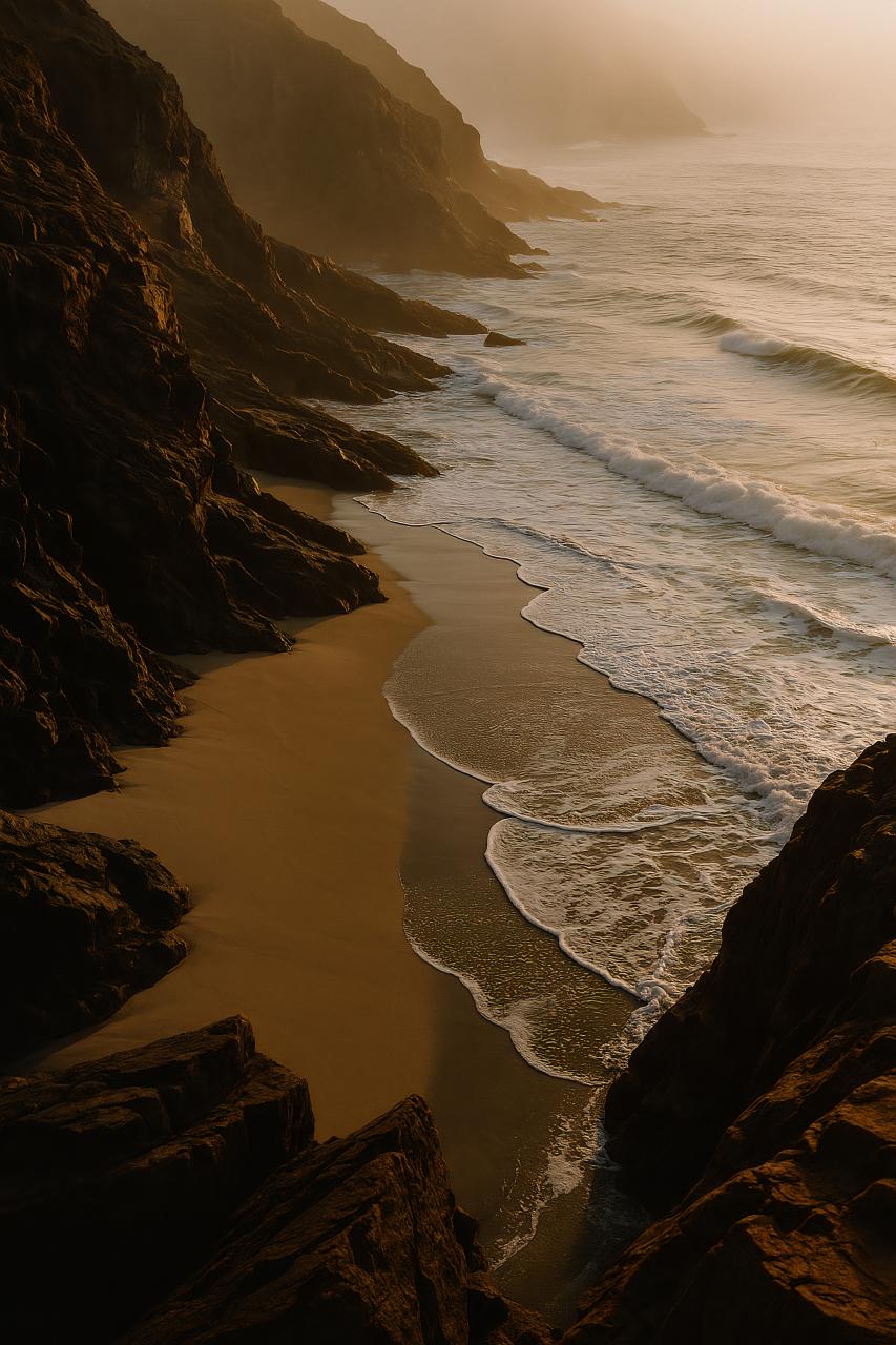 Coastal cliff overlooking ocean waves