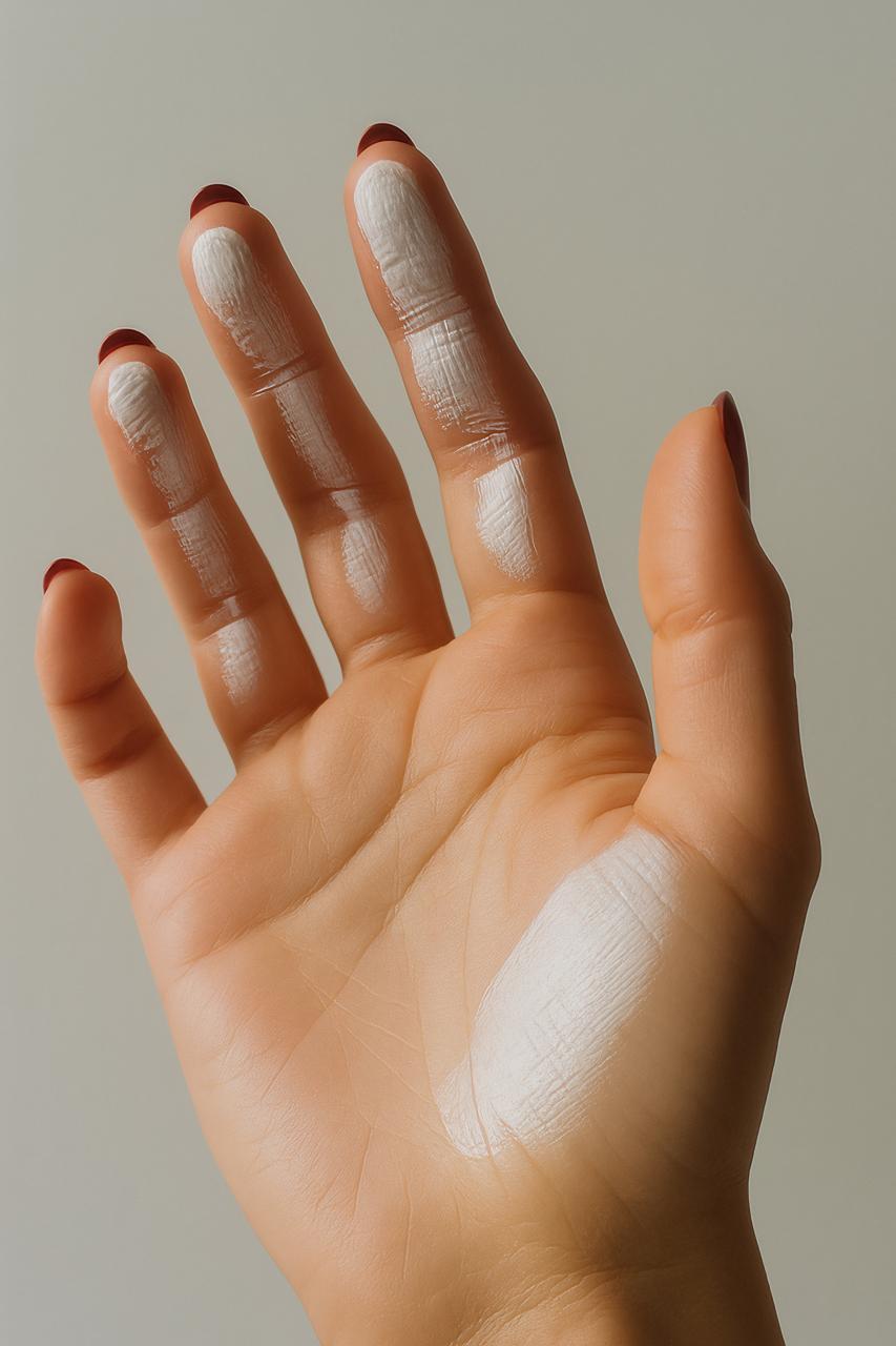 Hand with stylish nail art gesture