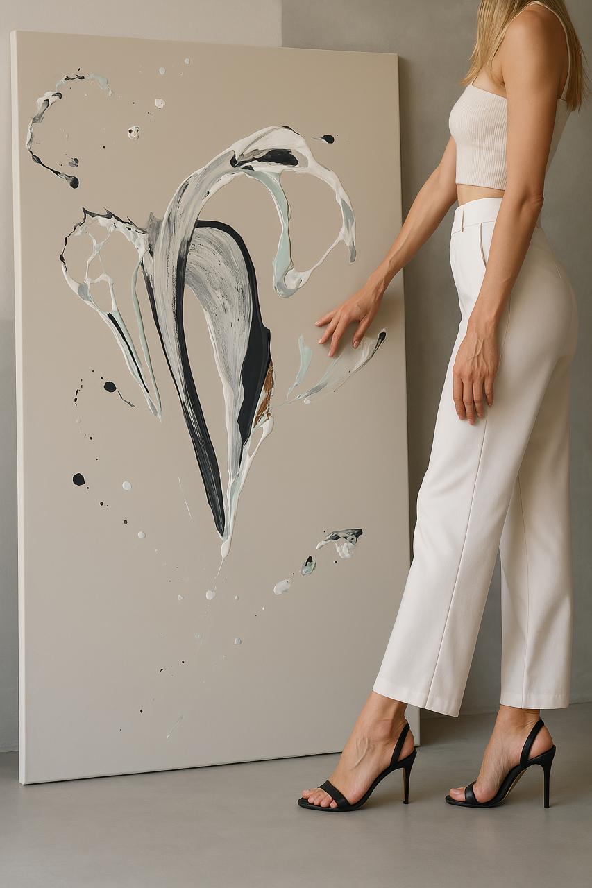 Fashion model in high-heeled shoes posing artistically