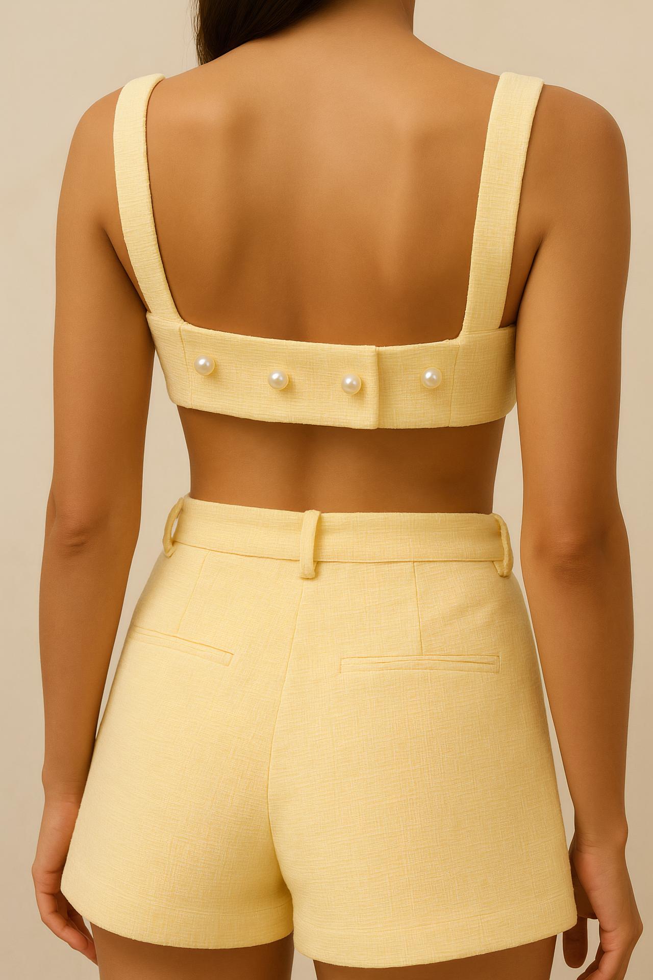 Fashionable girl with waist strap accessory