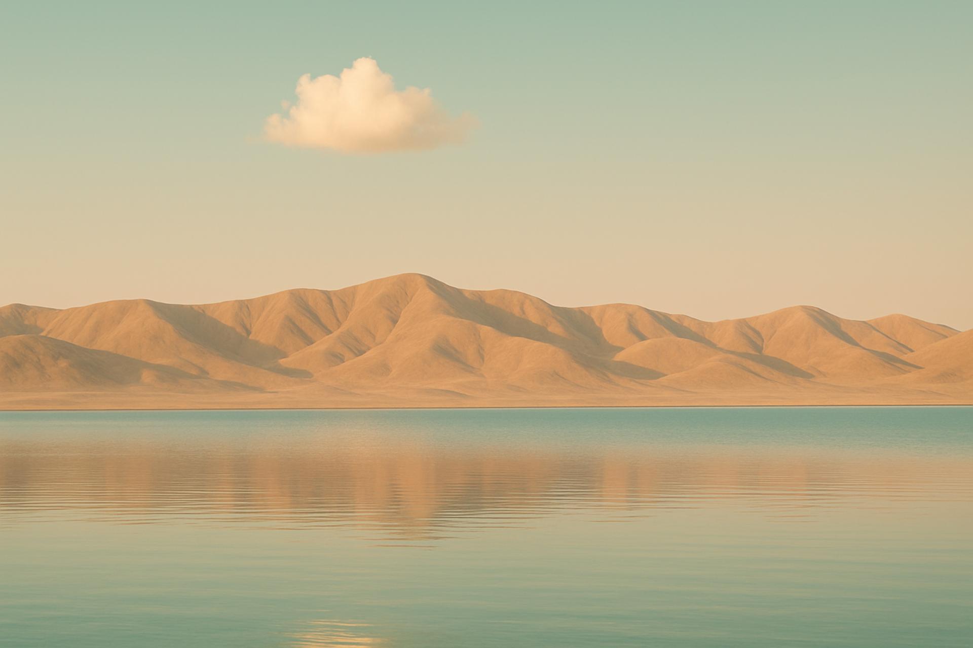 Mountain oasis sunrise ecoregion lake mountain range valley high-resolution stock photo
