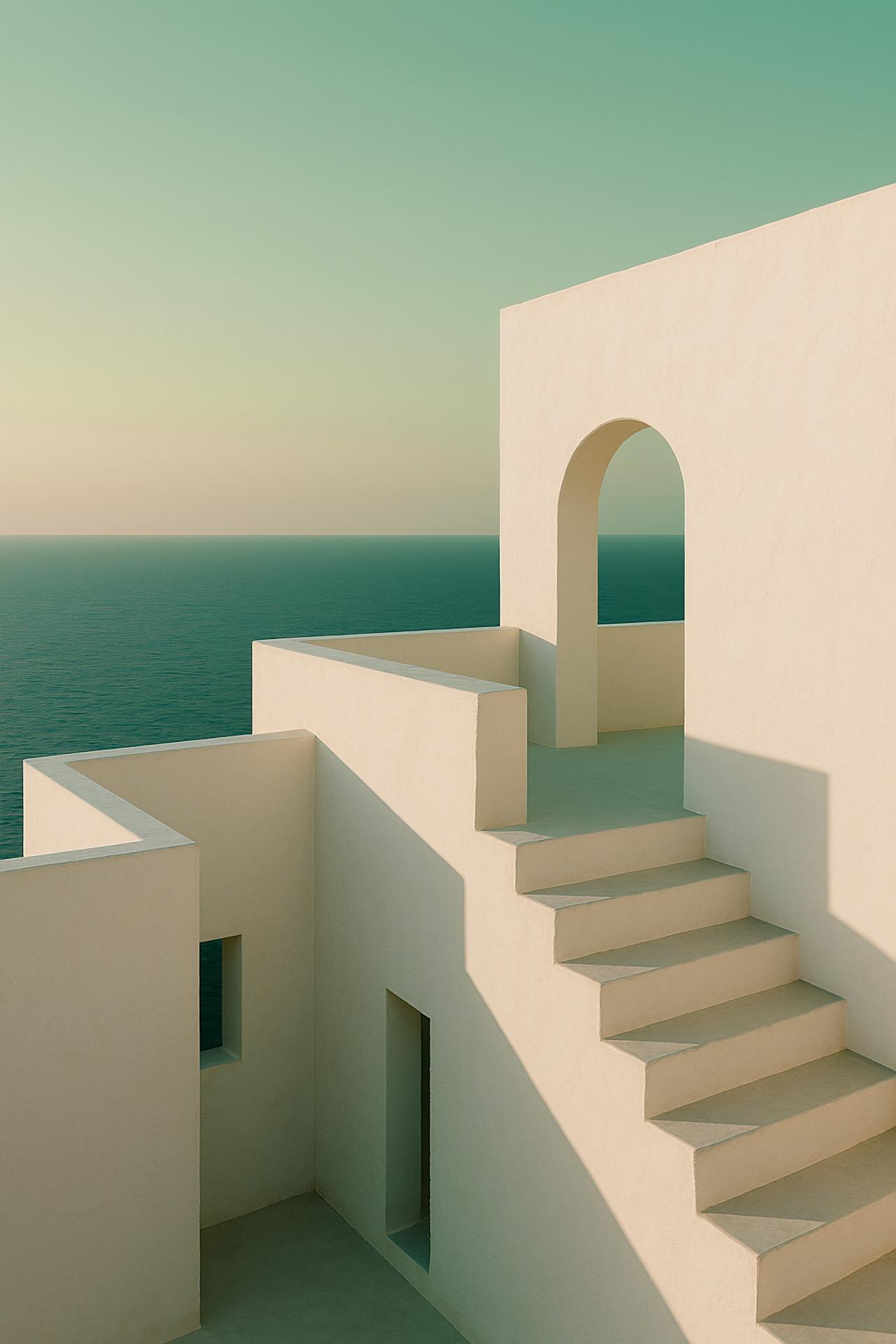 Modern house with architectural staircase design