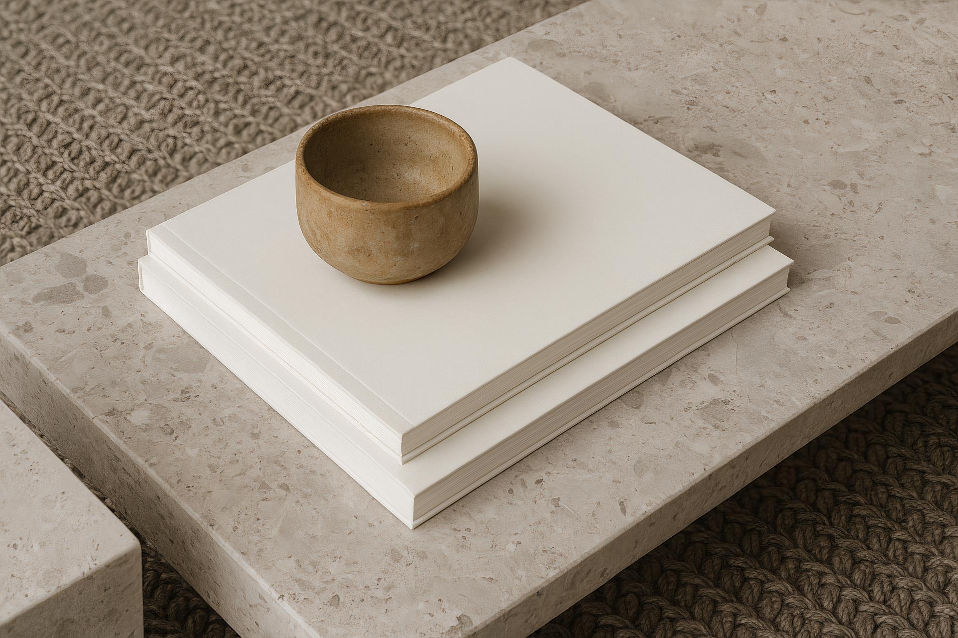 Plywood coffee table, lamp, natural material surface