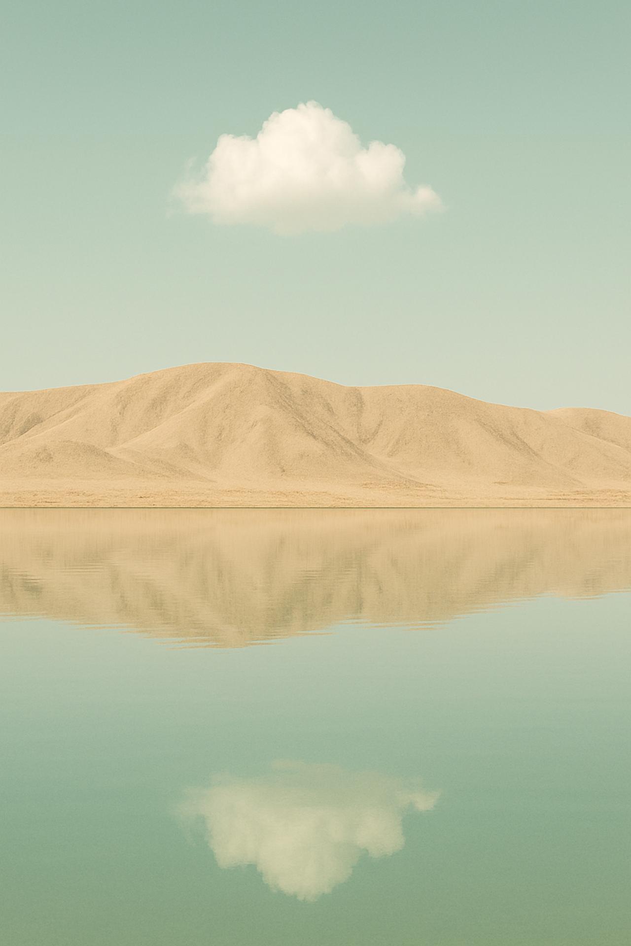 Tranquil lake reflection in hazy ecoregion, loch, plateau, atmospheric phenomenon