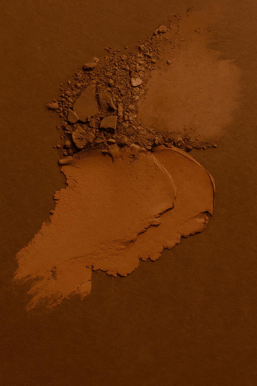 Face powder palette with vibrant colors and textures