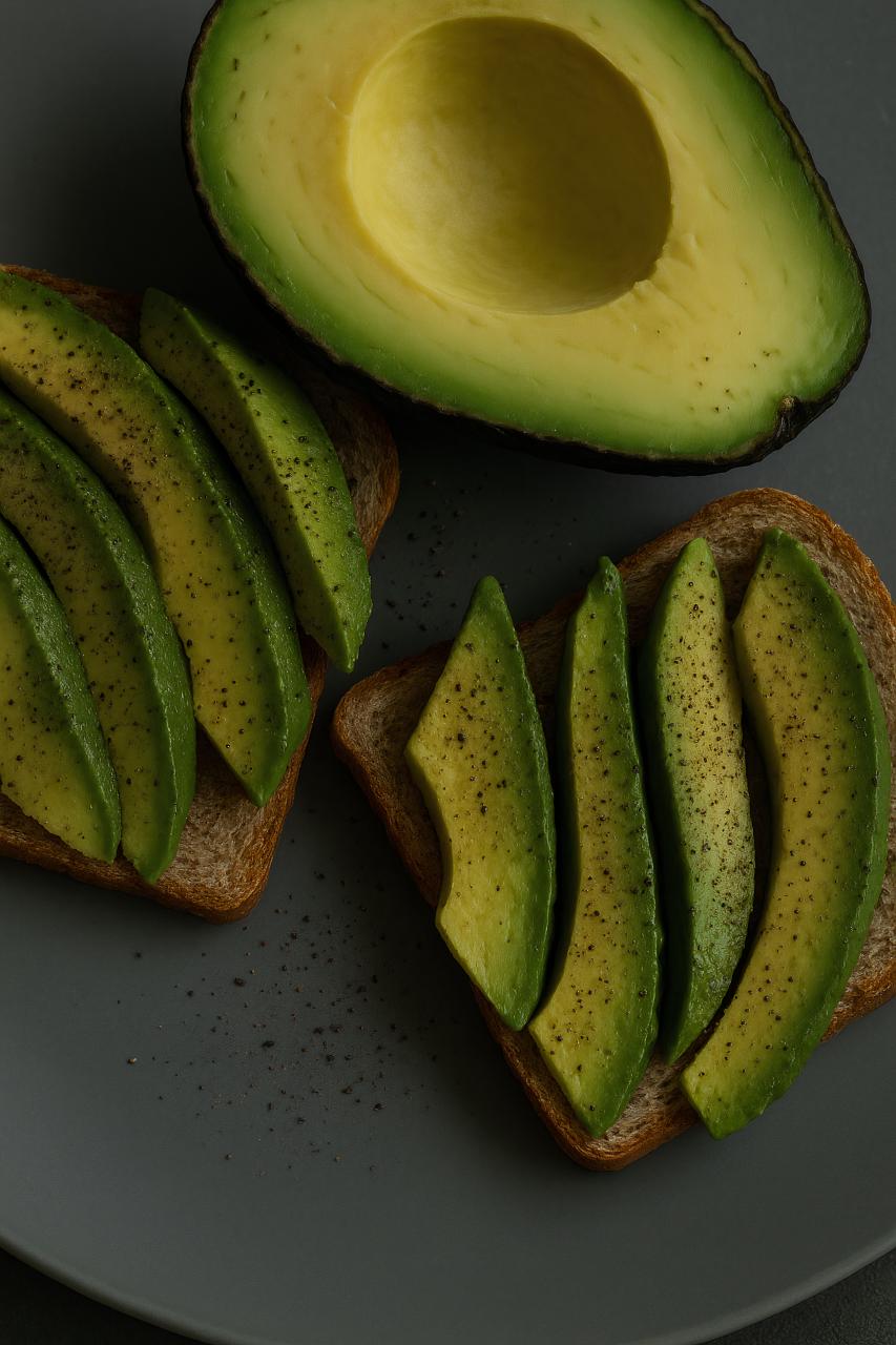 Avocado, melba toast, rye bread, healthy food spread