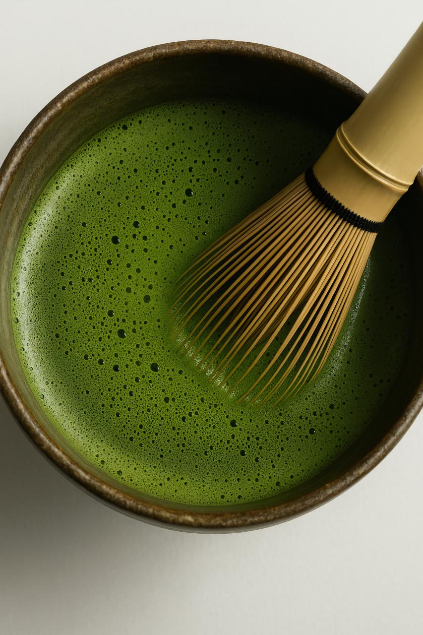 Kitchen utensils, tableware, mixing bowl, cup with aojiru and salsa verde