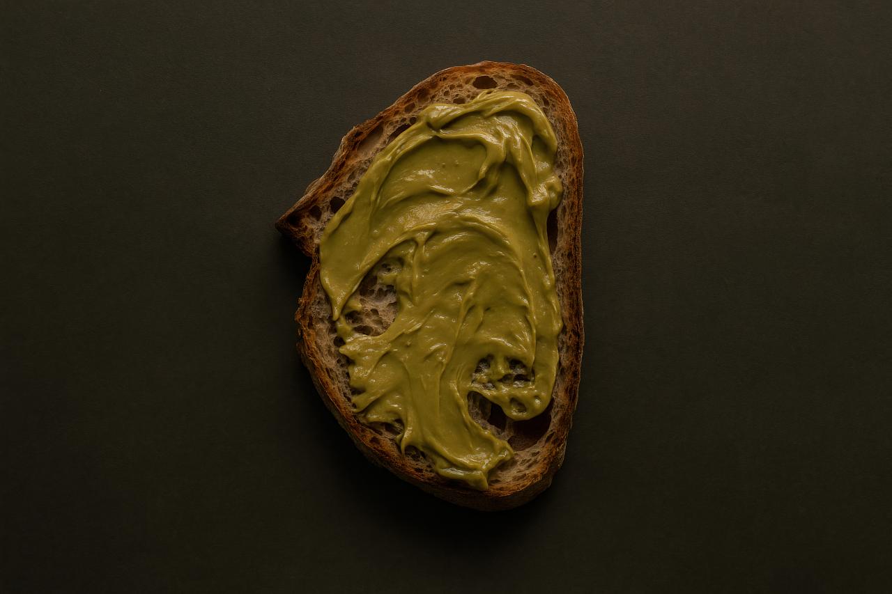 Macro nut butter paste with finger food and dessert