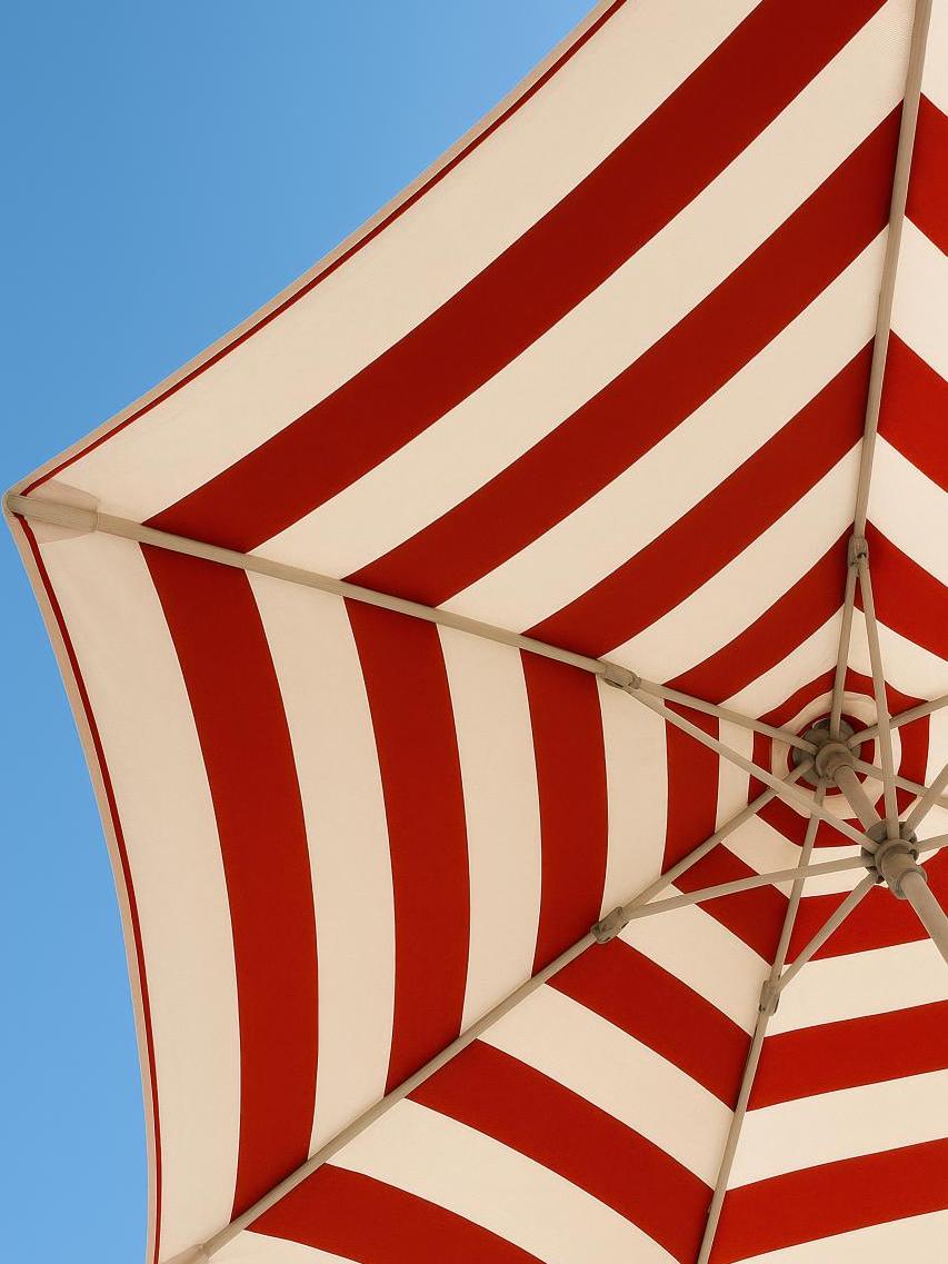 Red umbrella in the rain