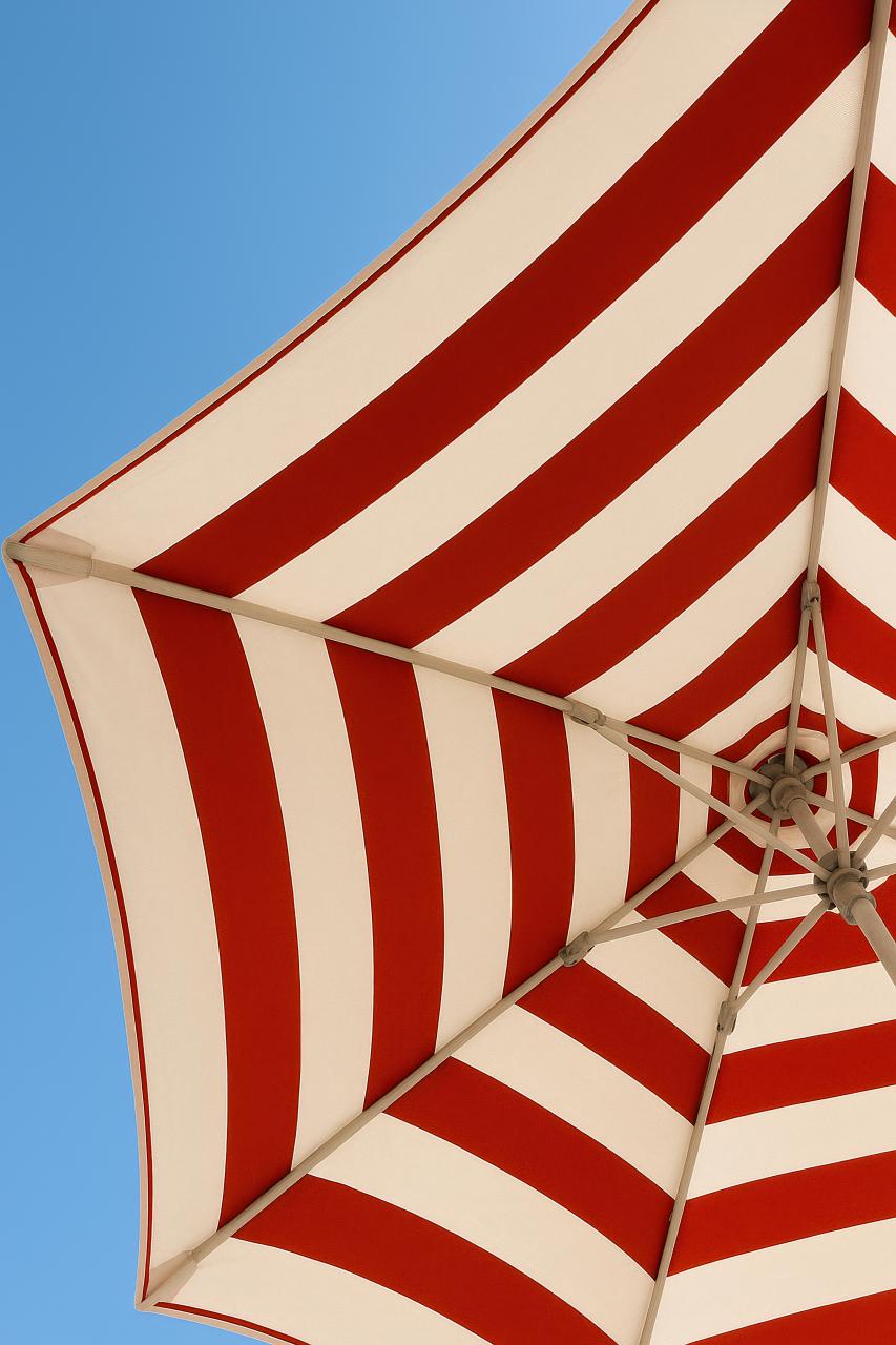 Red umbrella in the rain
