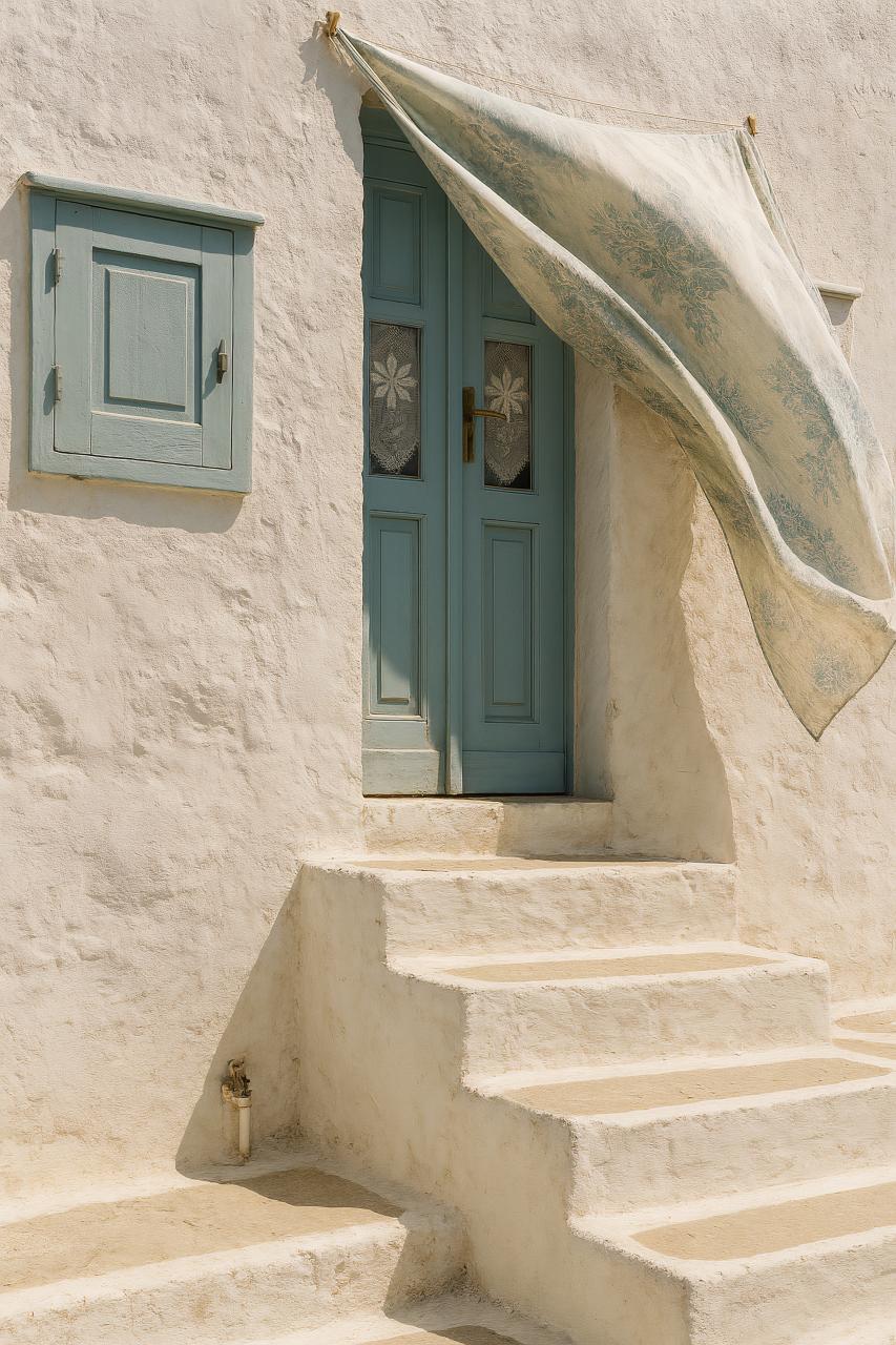 Stairs, wall, door, concrete, daylighting window in urban home