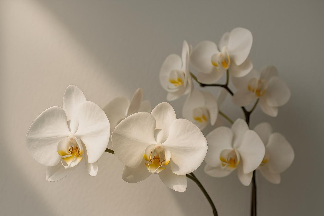 Yellow moth orchid flower close-up