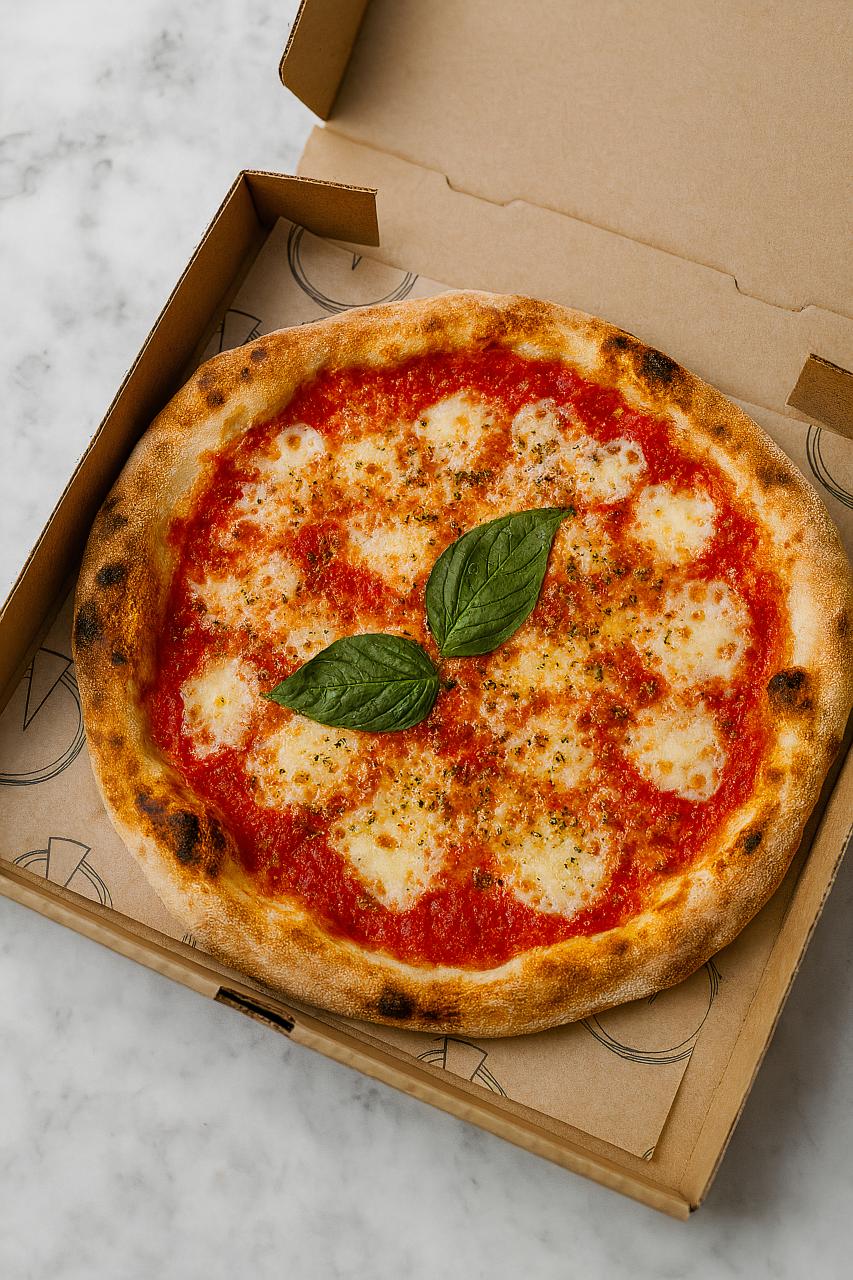California-style pizza ingredients on kitchen counter