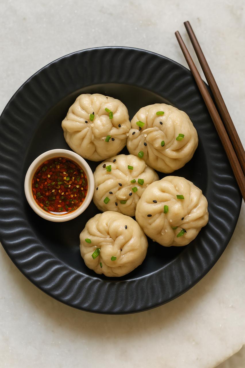 Assorted dim sum dumplings on a table