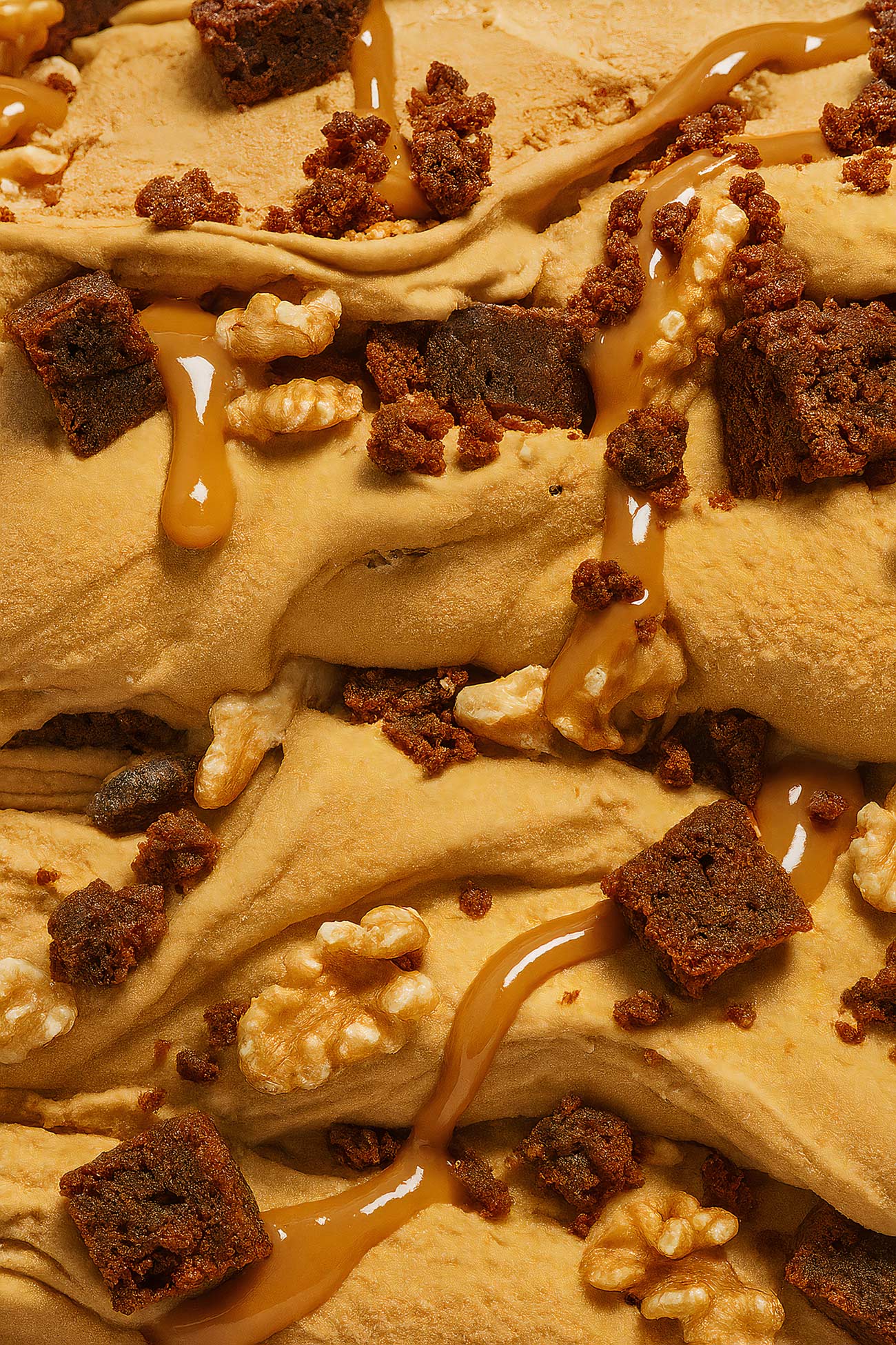 Decadent chocolate dessert with nuts and caramel