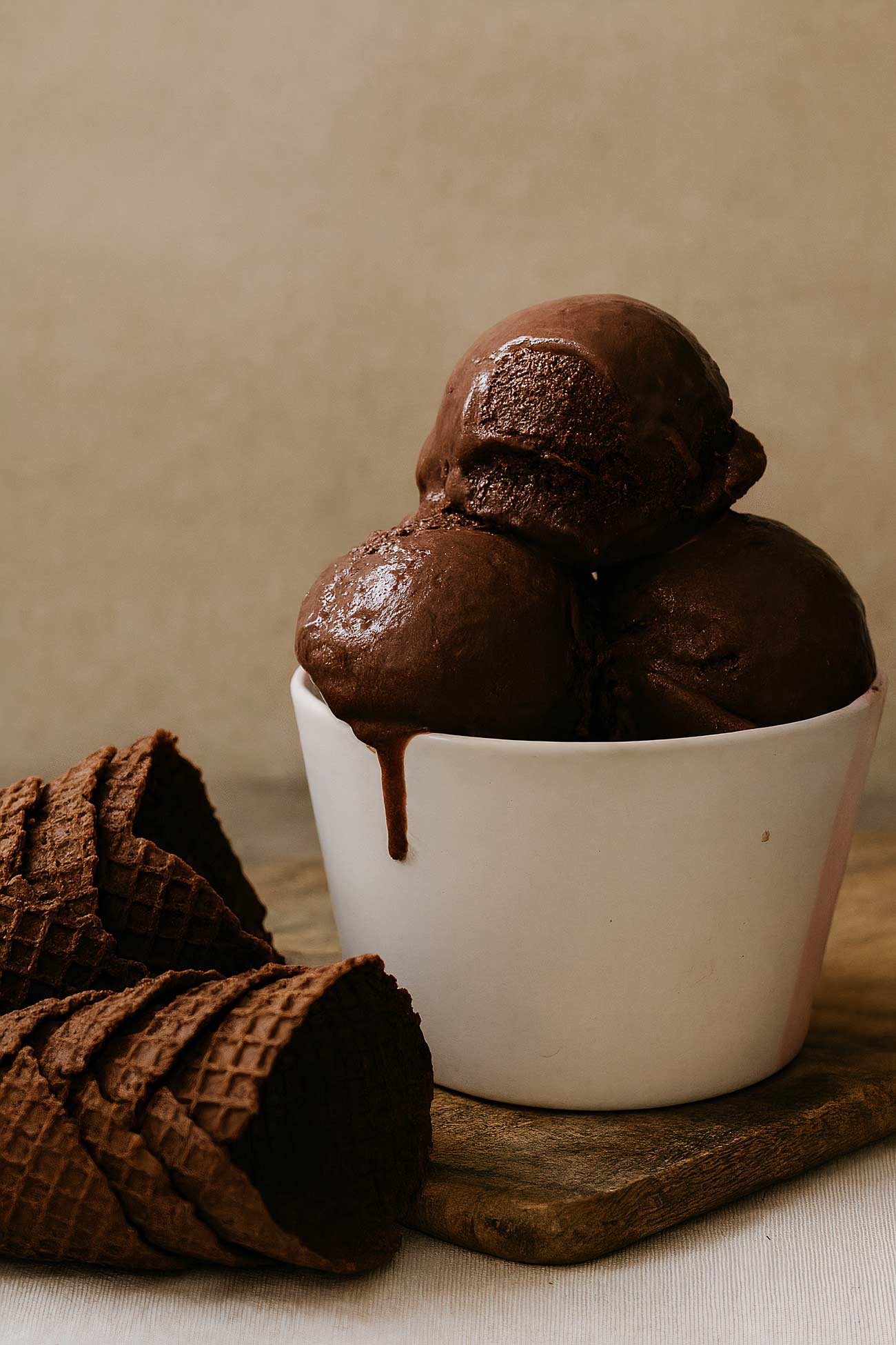 Assortment of chocolate desserts on elegant tableware