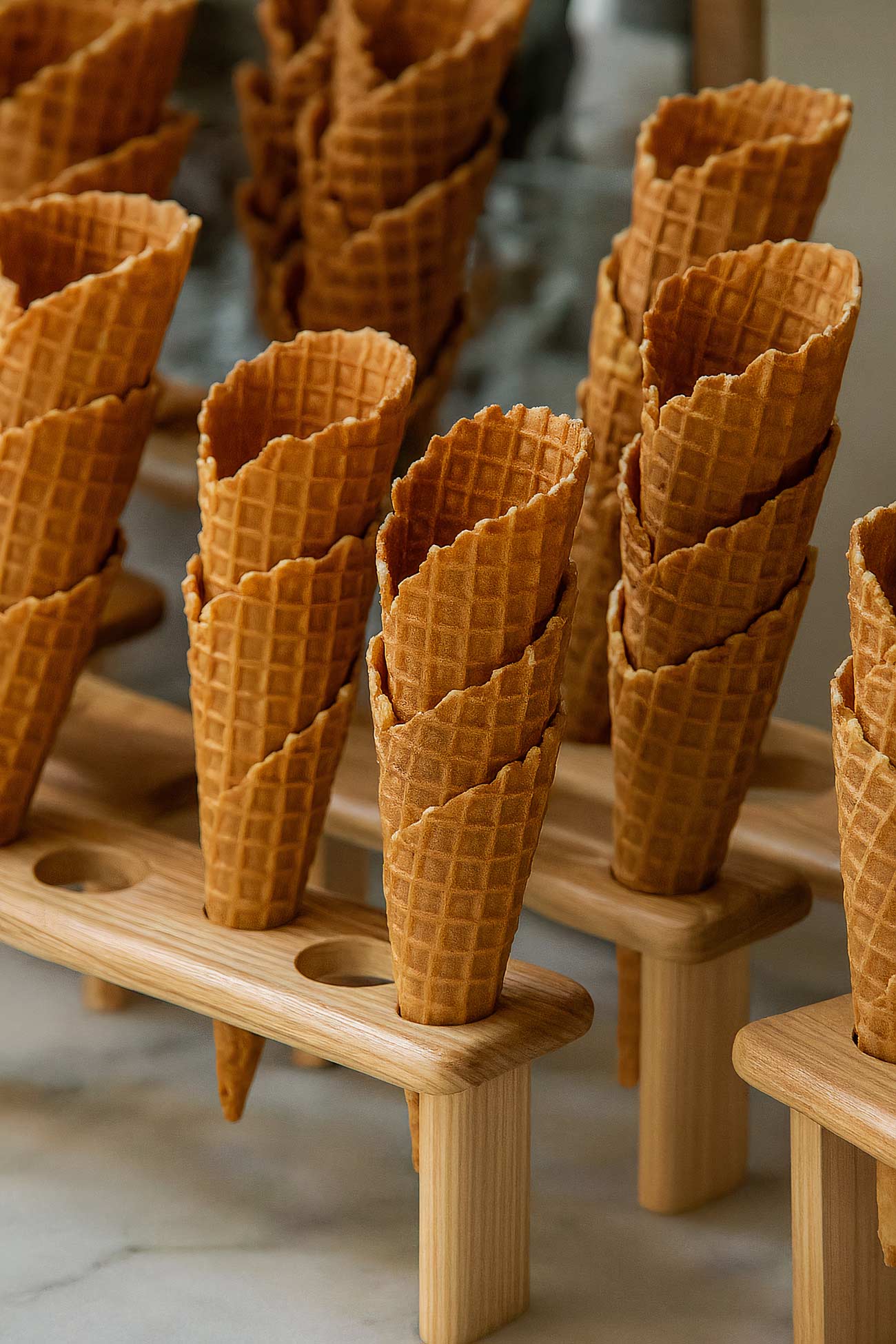 Ice cream cone with wafer, dessert food