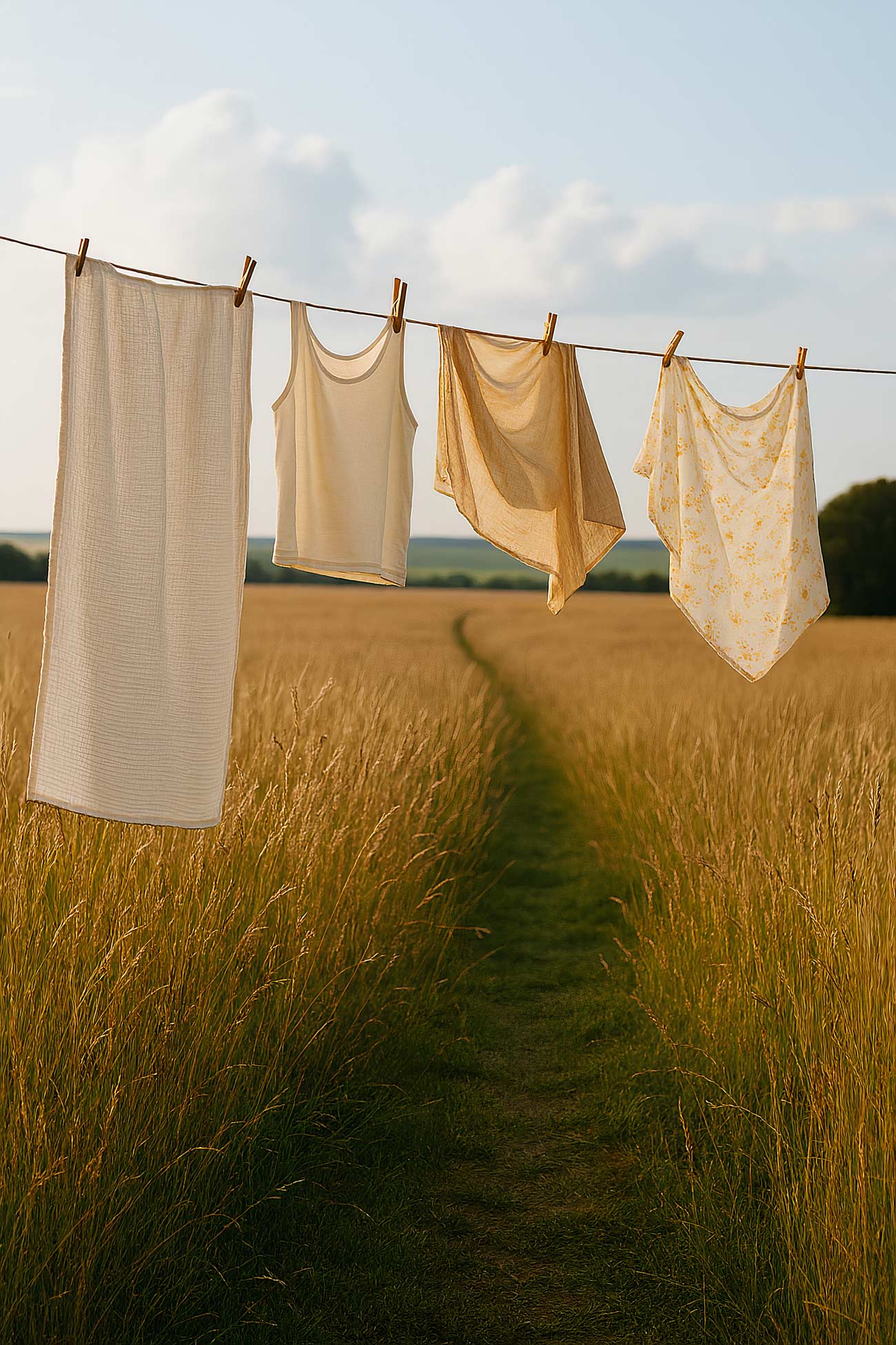 Meadow tent with billowing linens