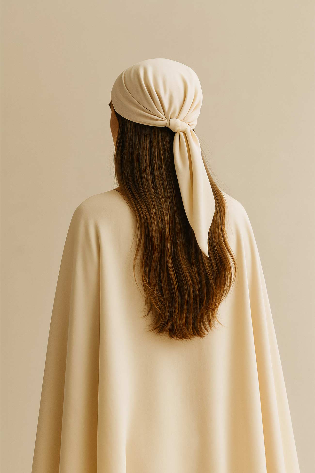 Girl in silk cape fashion