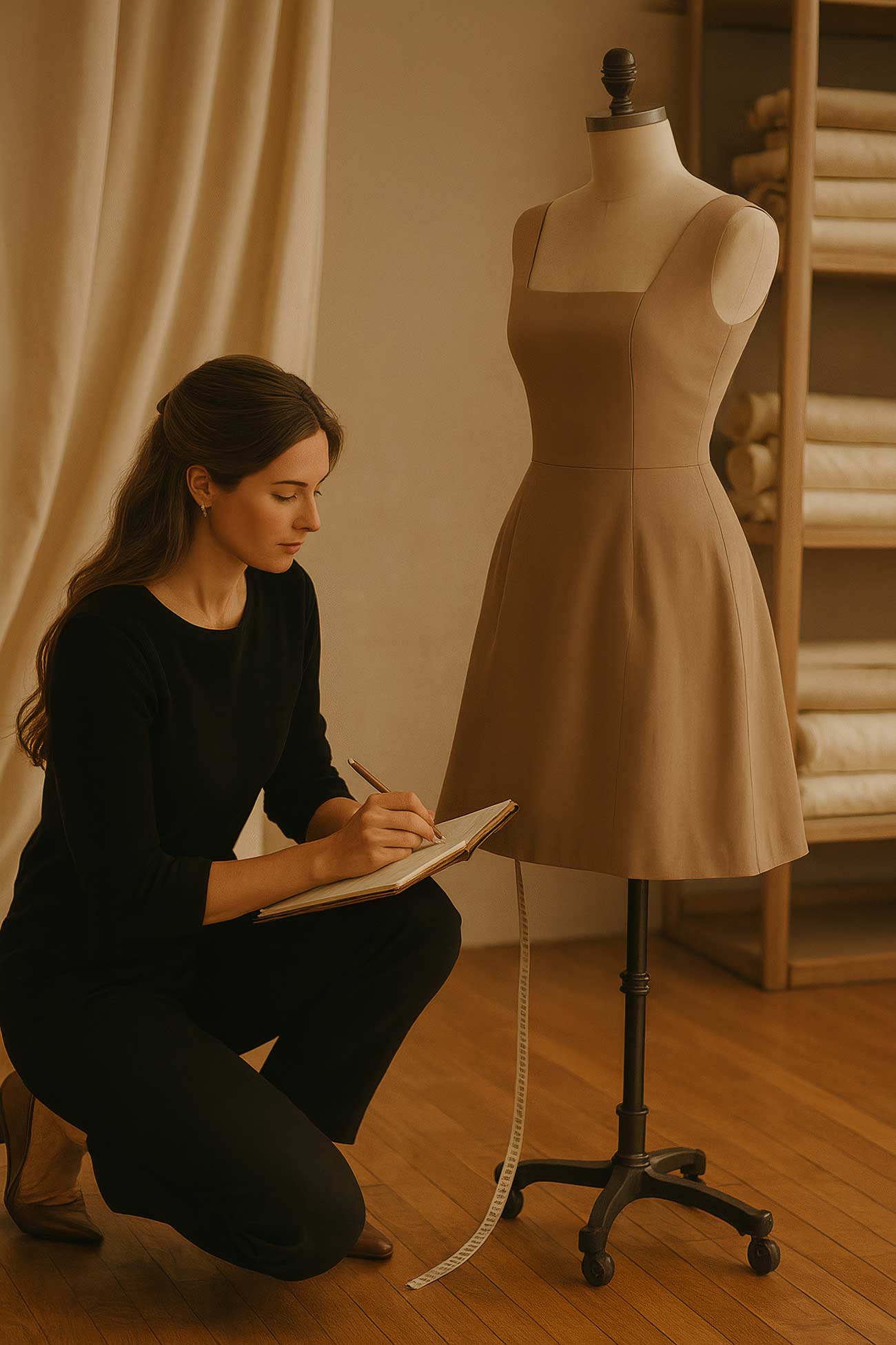 Fashion mannequin wearing elegant cocktail dress