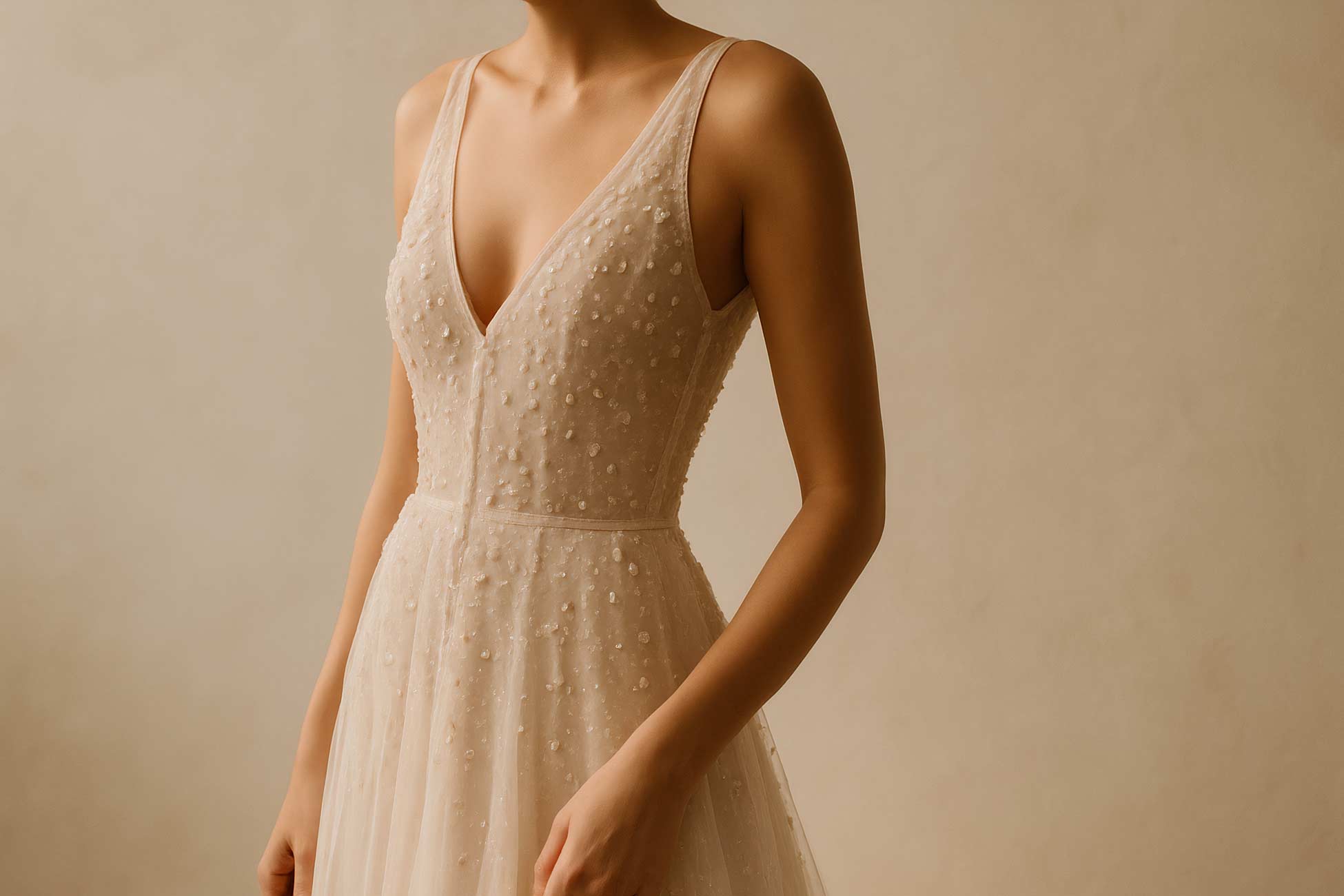Elegant bridal gown with lace embellishments