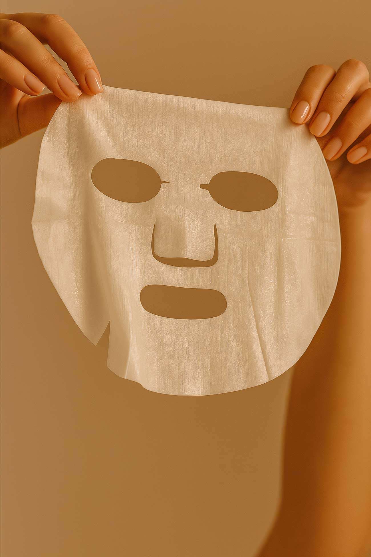 Person with moustache paper face mask