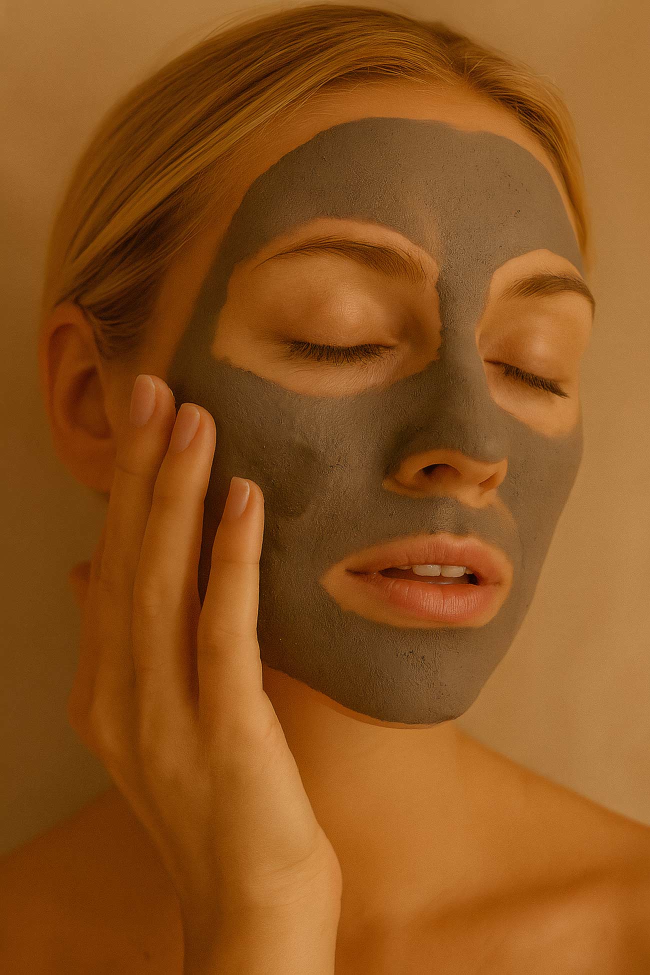 Close-up view of clay powder for personal care