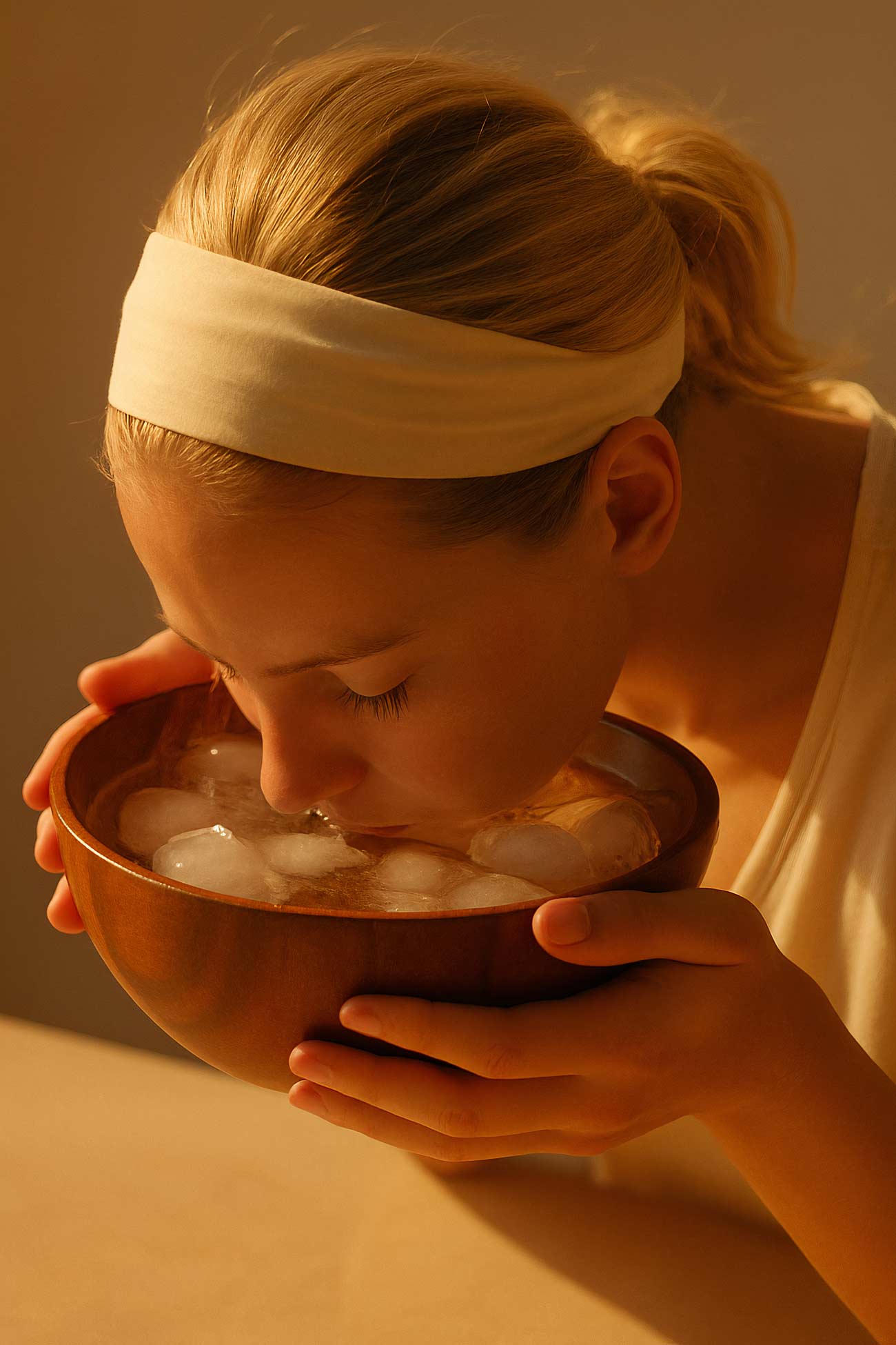 Blond child mixing ingredients in a bowl