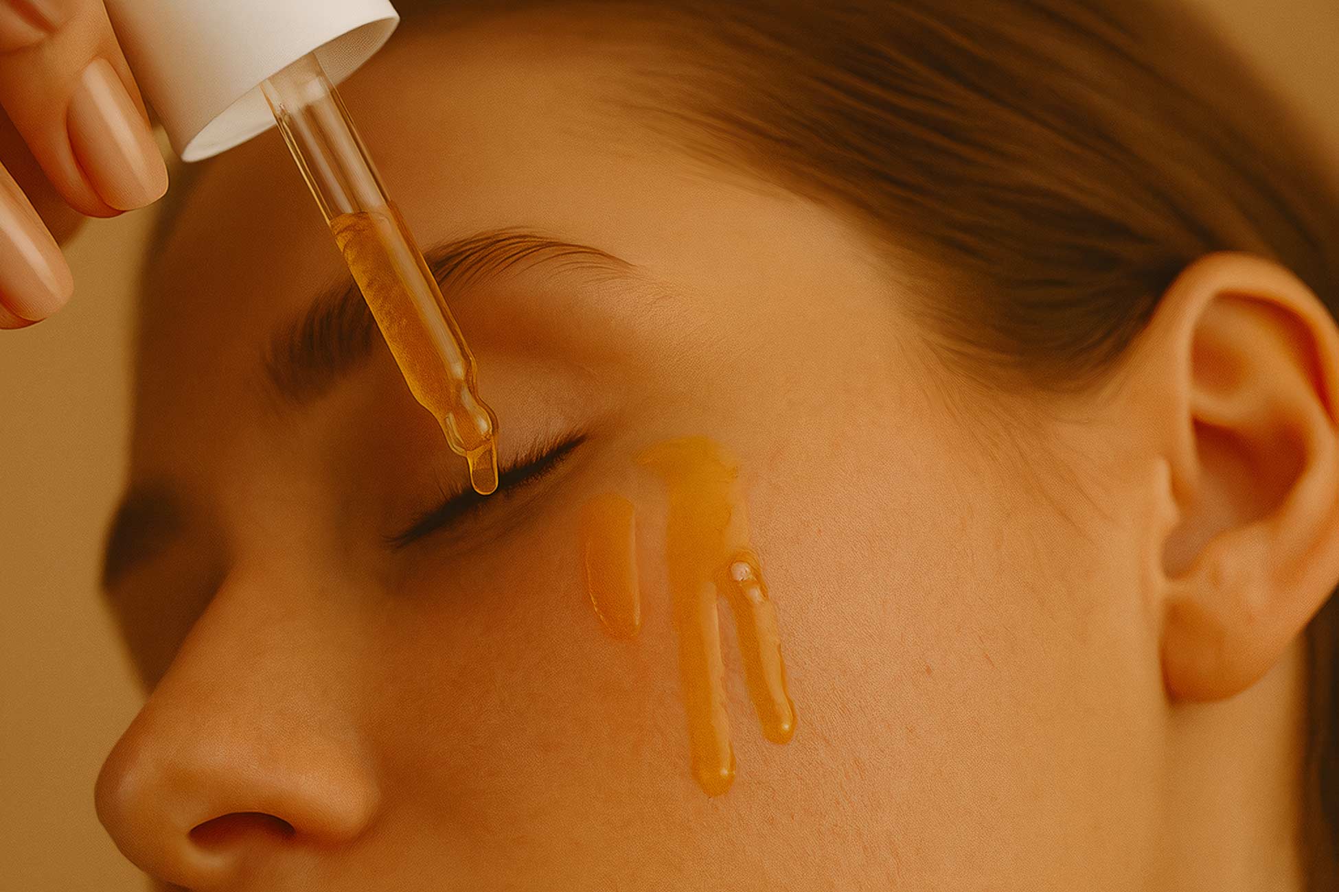 Close-up of eyelashes with cosmetics for personal care