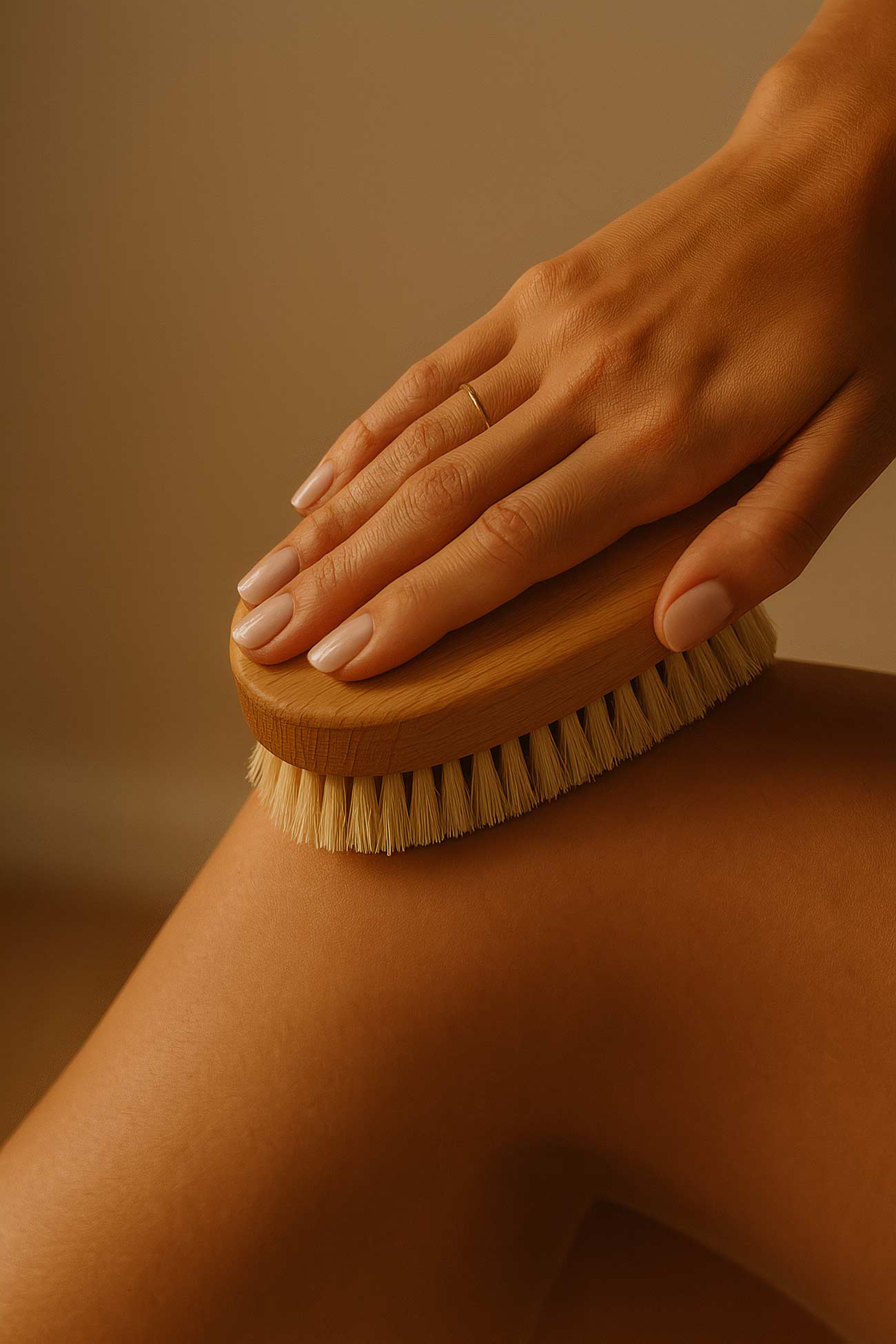 Girl grooming with brush, comb, and shaving tools