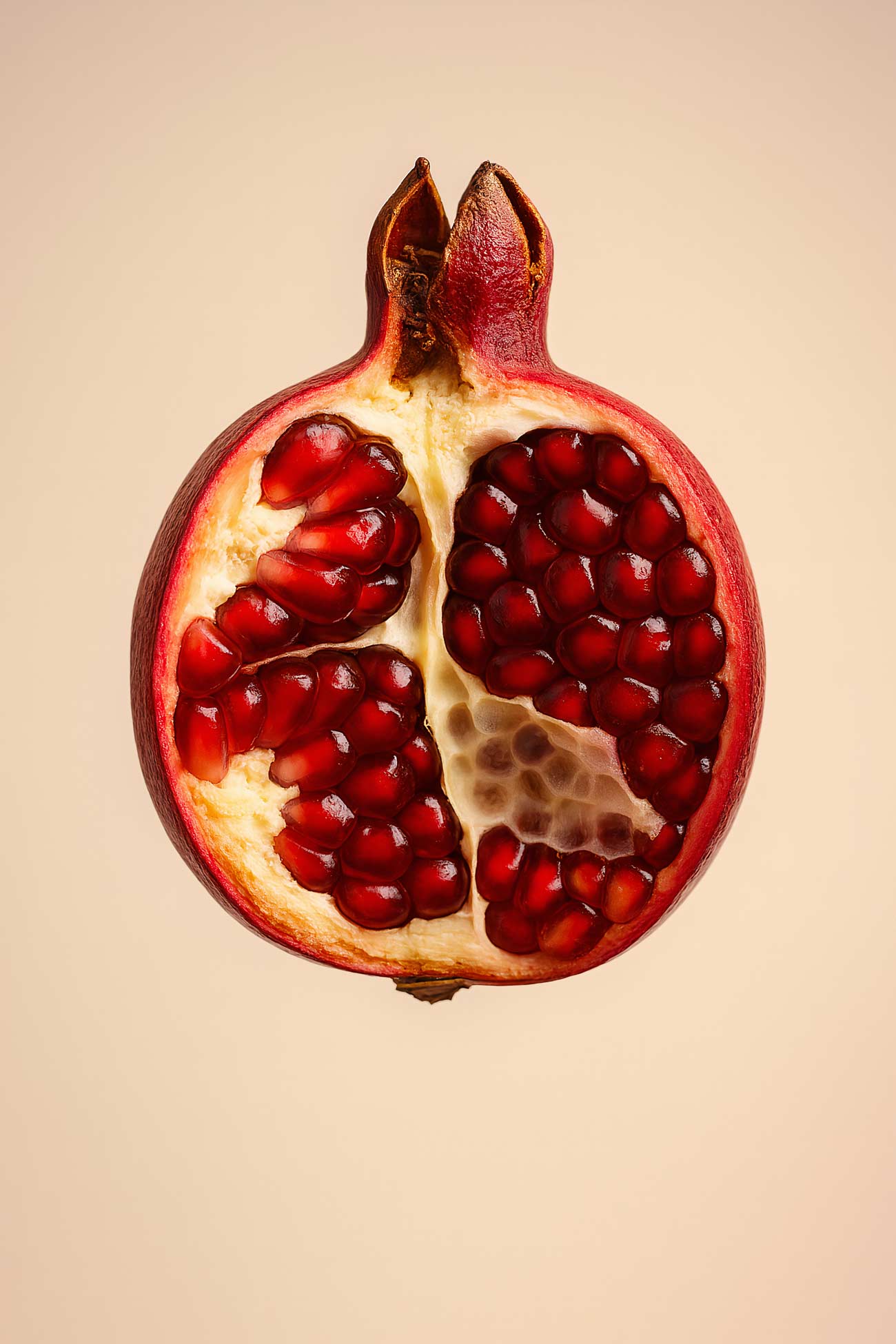 Ripe pomegranates on display, superfood still life