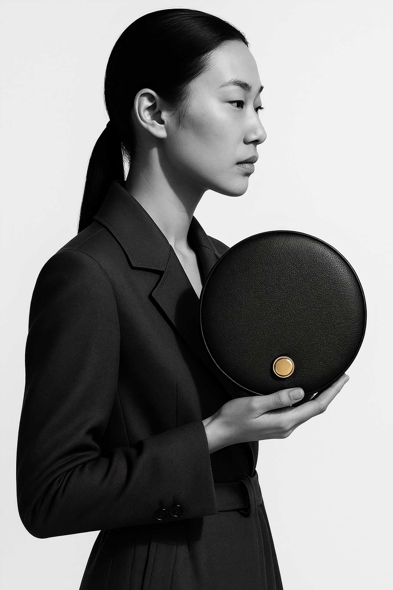 Girl using gadget with sphere and model M keyboard