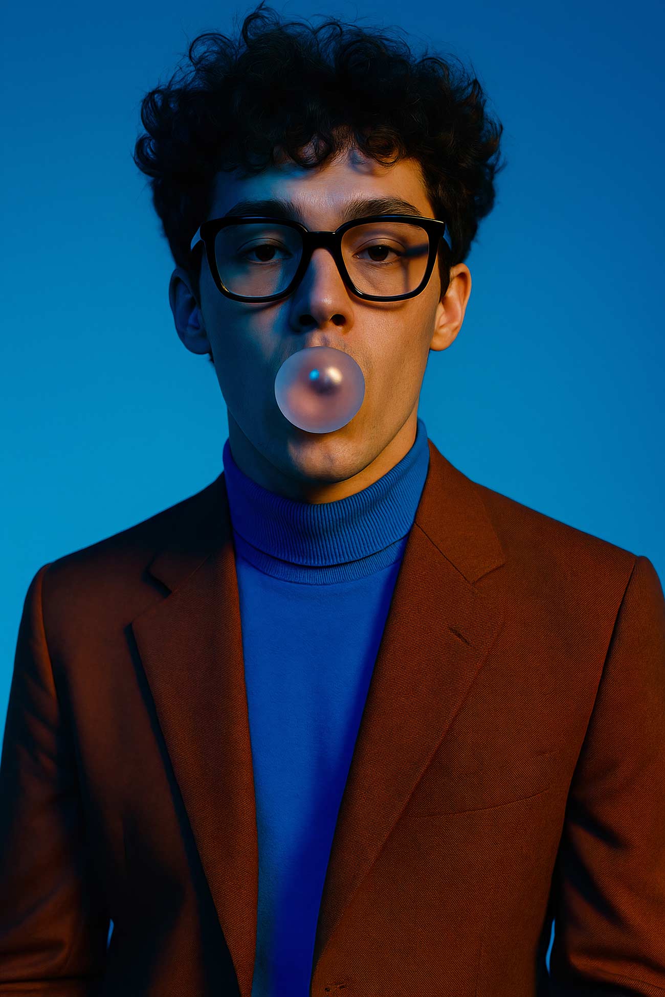 Gentleman in formal wear with eyewear, neutral background