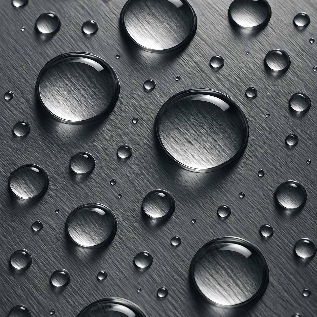 Macro monochrome liquid drop with moisture and carbon fibers