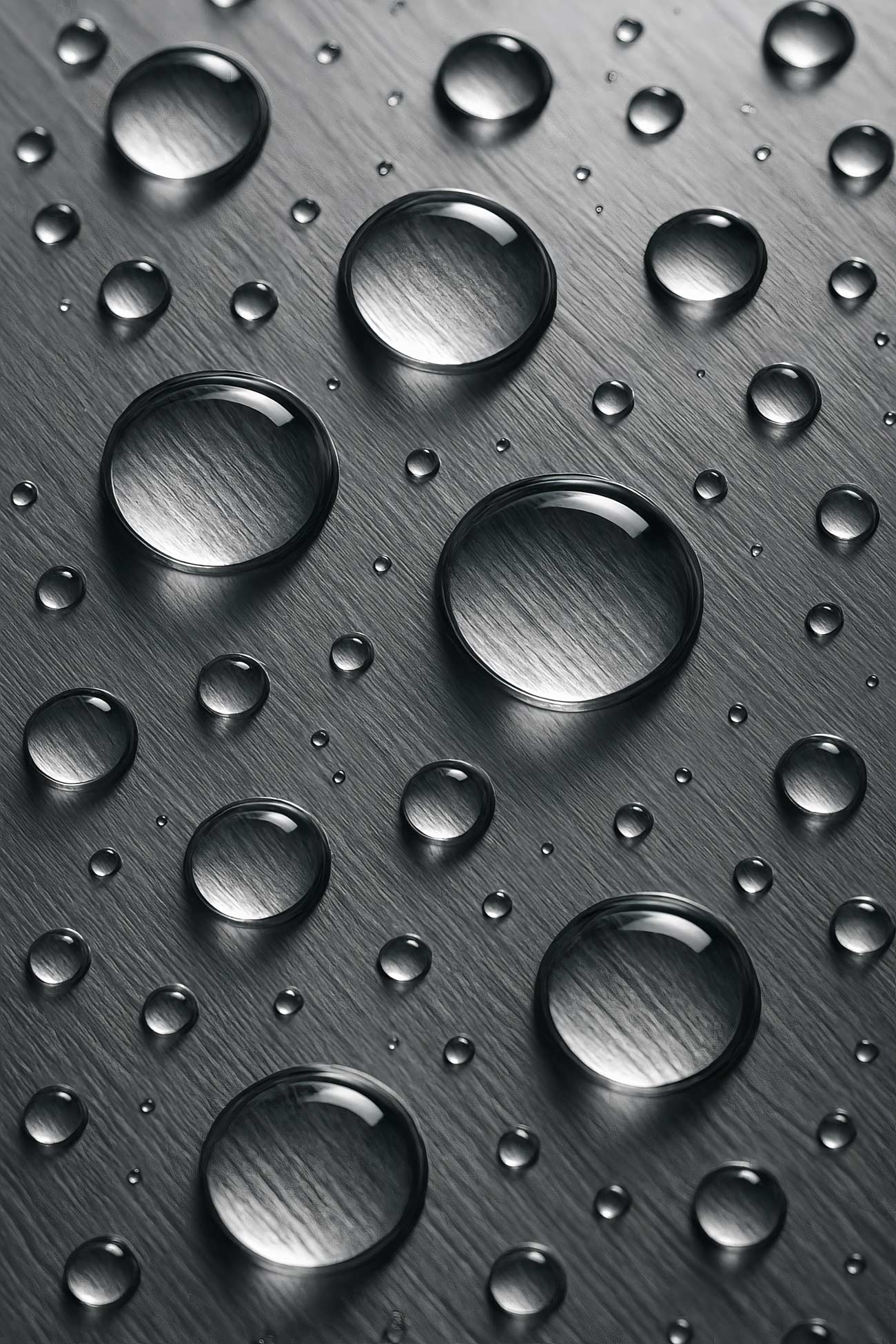 Macro monochrome liquid drop with moisture and carbon fibers