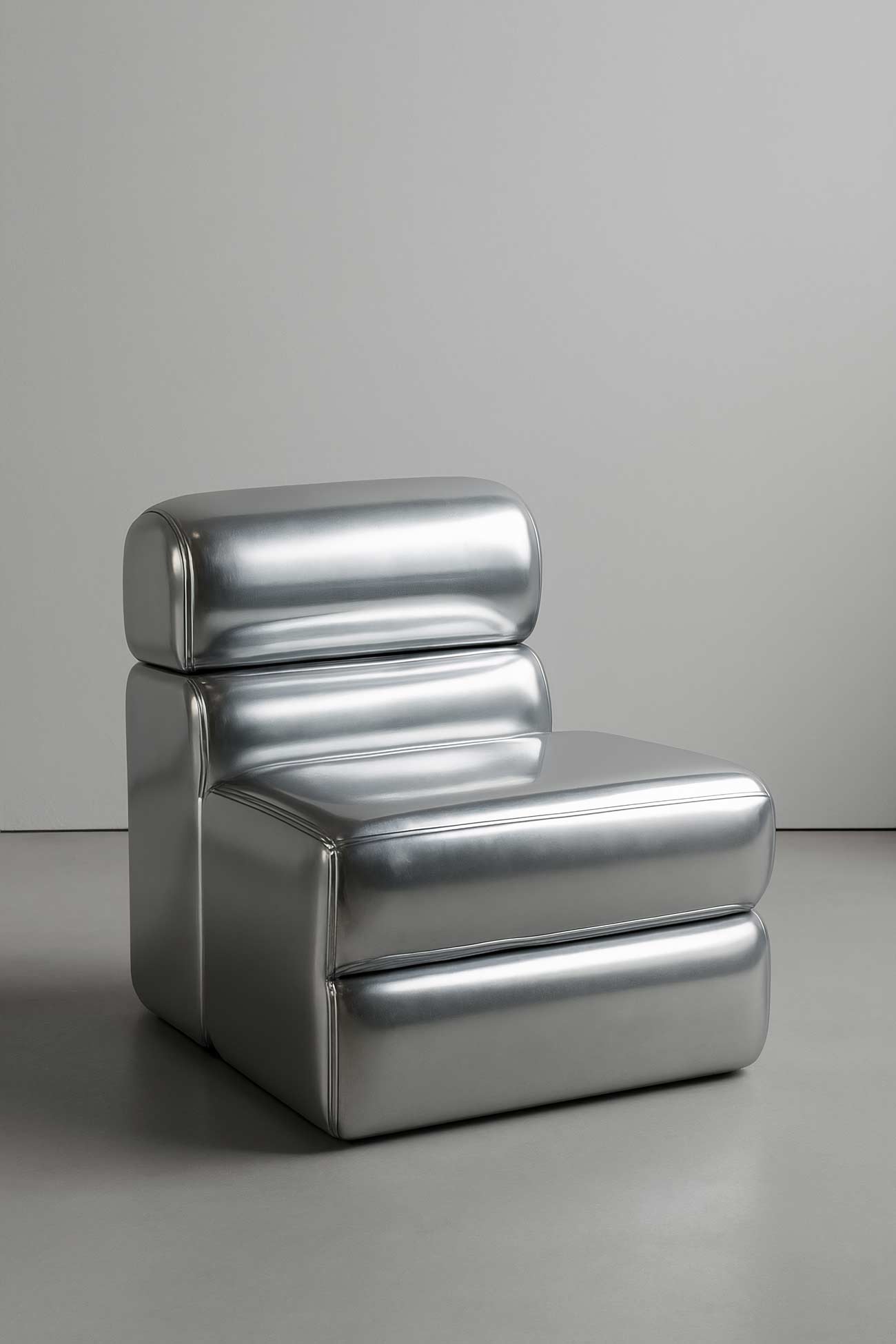 Silver leather club chair