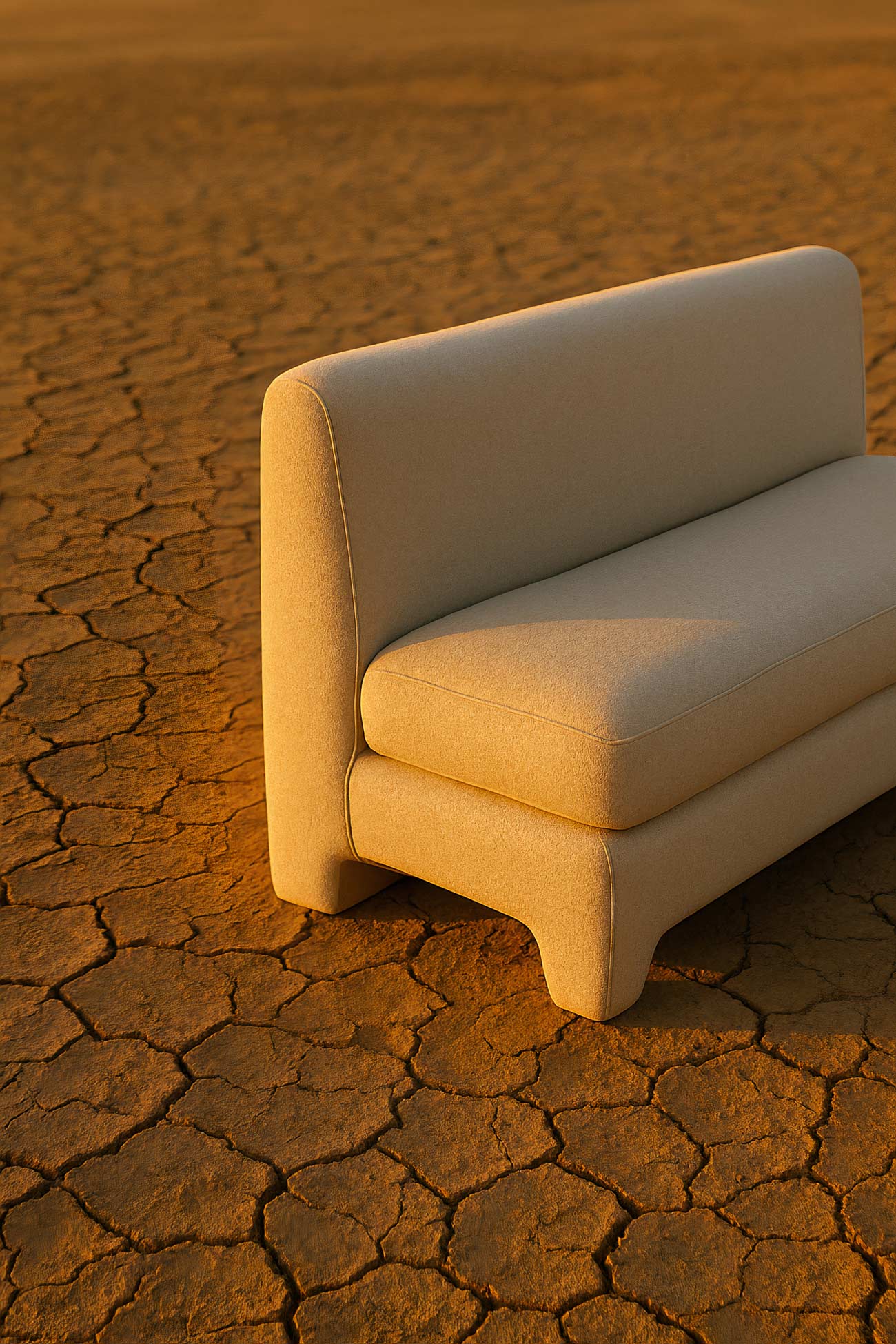 Brown outdoor garden club chair on sand with shadows