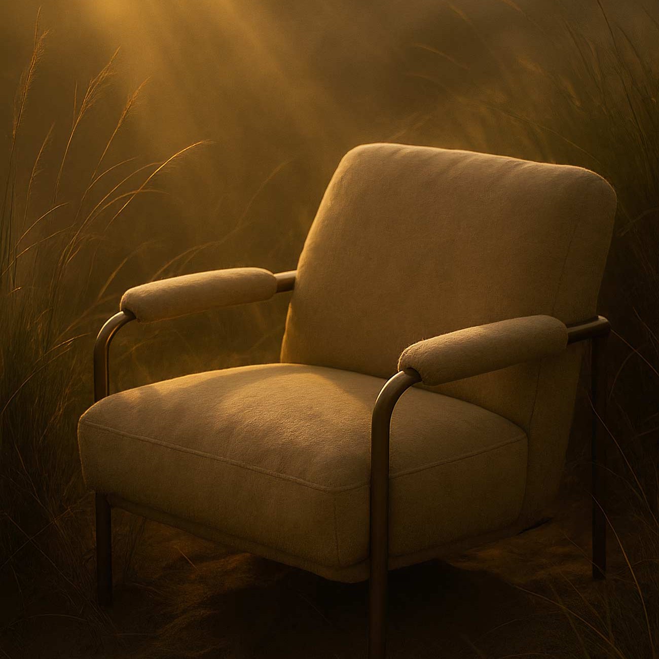 Club chair with armrest in elegant still life