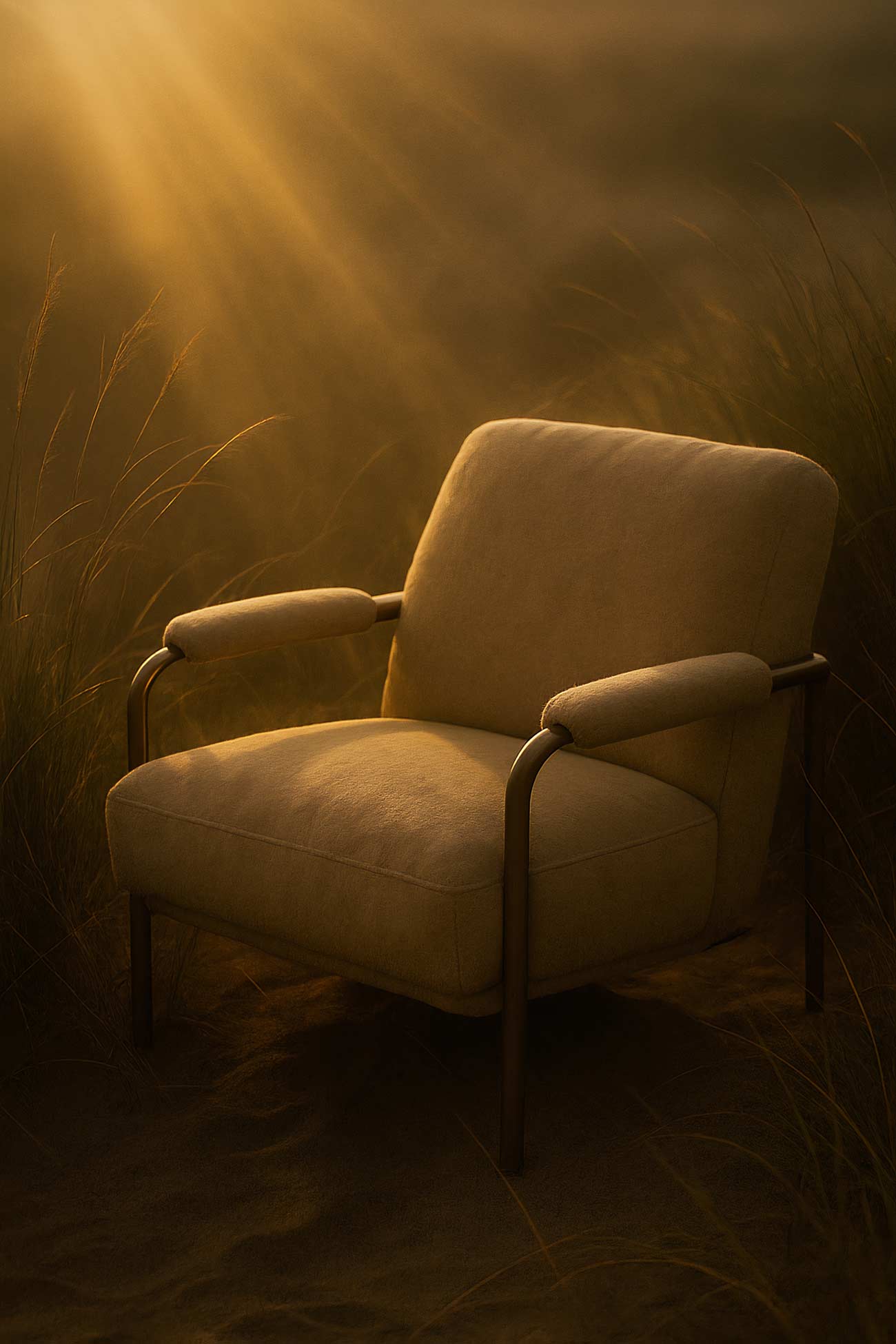 Club chair with armrest in elegant still life