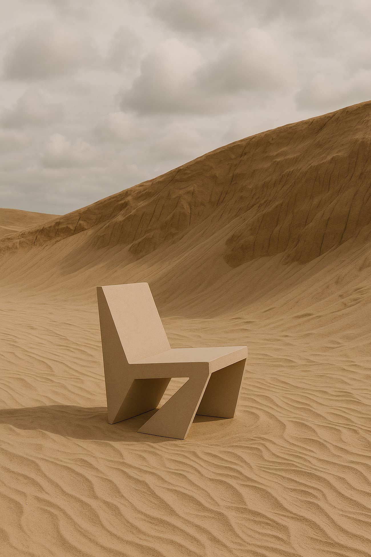 Singing sand chaise longue on aeolian landform