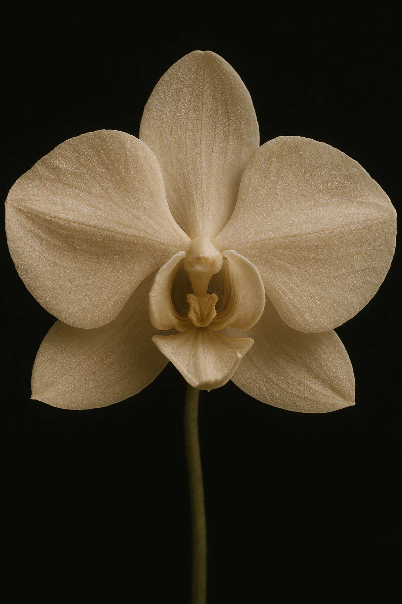 Moth orchid flower close-up on plant stem