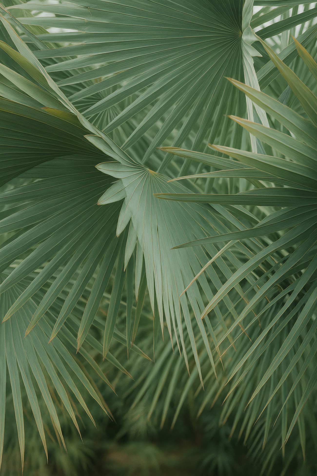 Saw palmetto, dwarf palmetto, Asian palmyra palm in Everglades