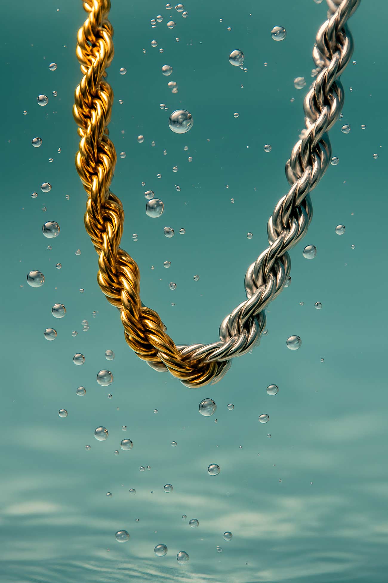 Rustic chain necklace made of natural materials