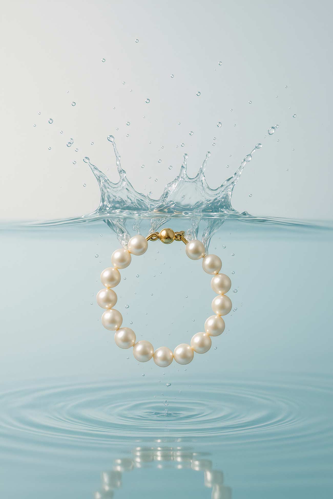 Silver sphere reflection with pearls and gemstones, elegant body jewelry