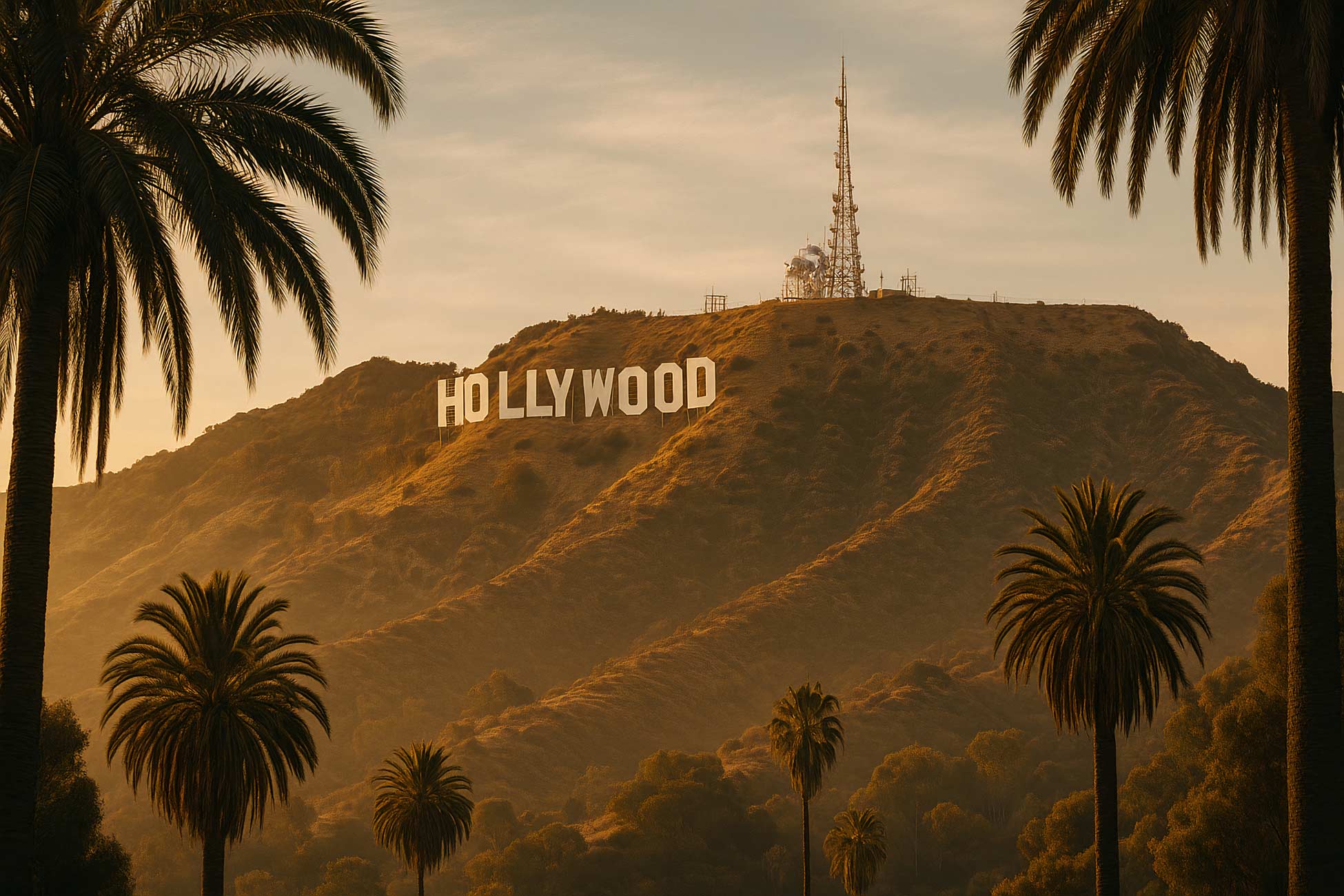 California Palm Trees Evening Landscape