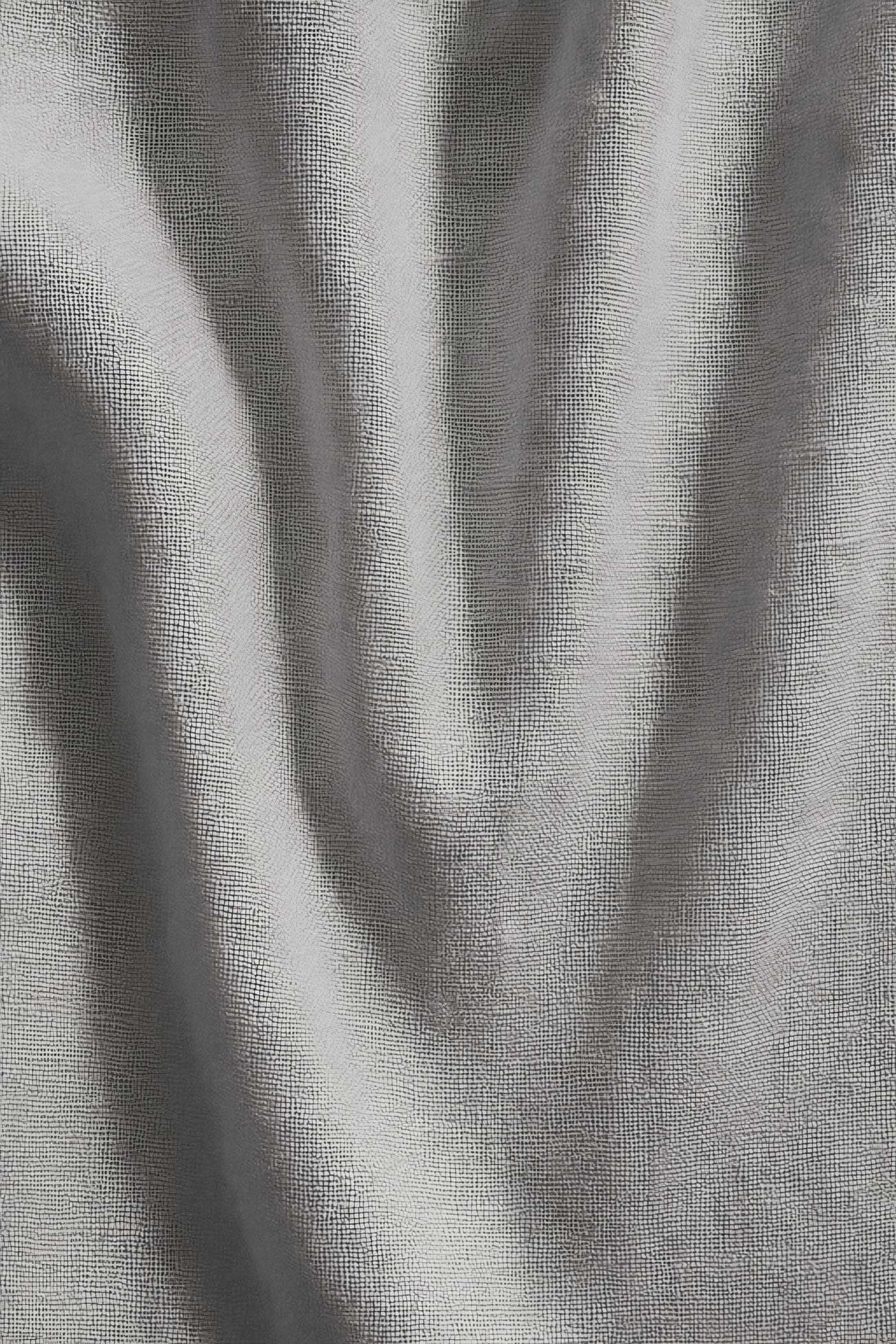 Grey and silver woven fabric with stitch details