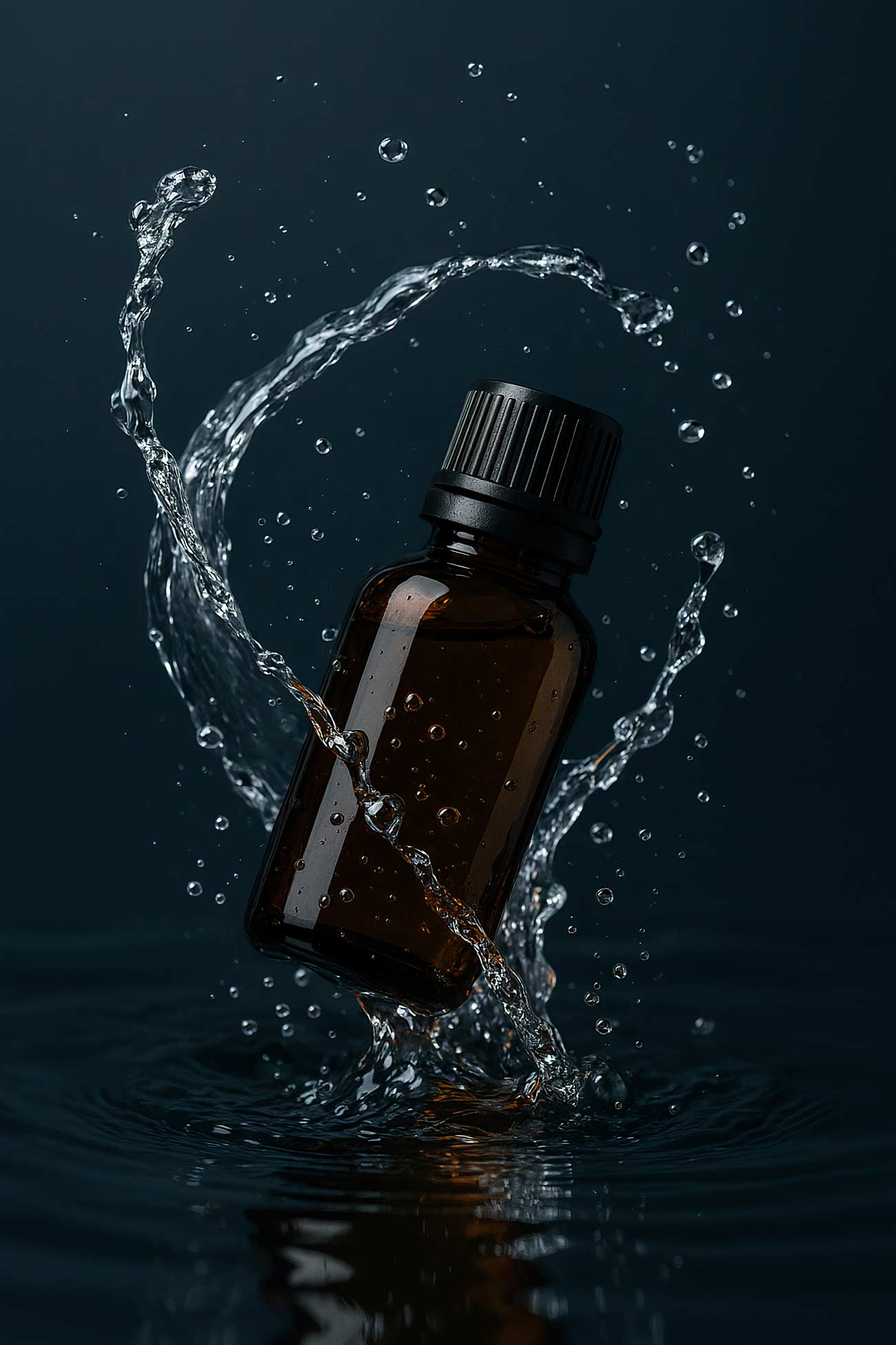 Glass oil perfume bottle with elegant design