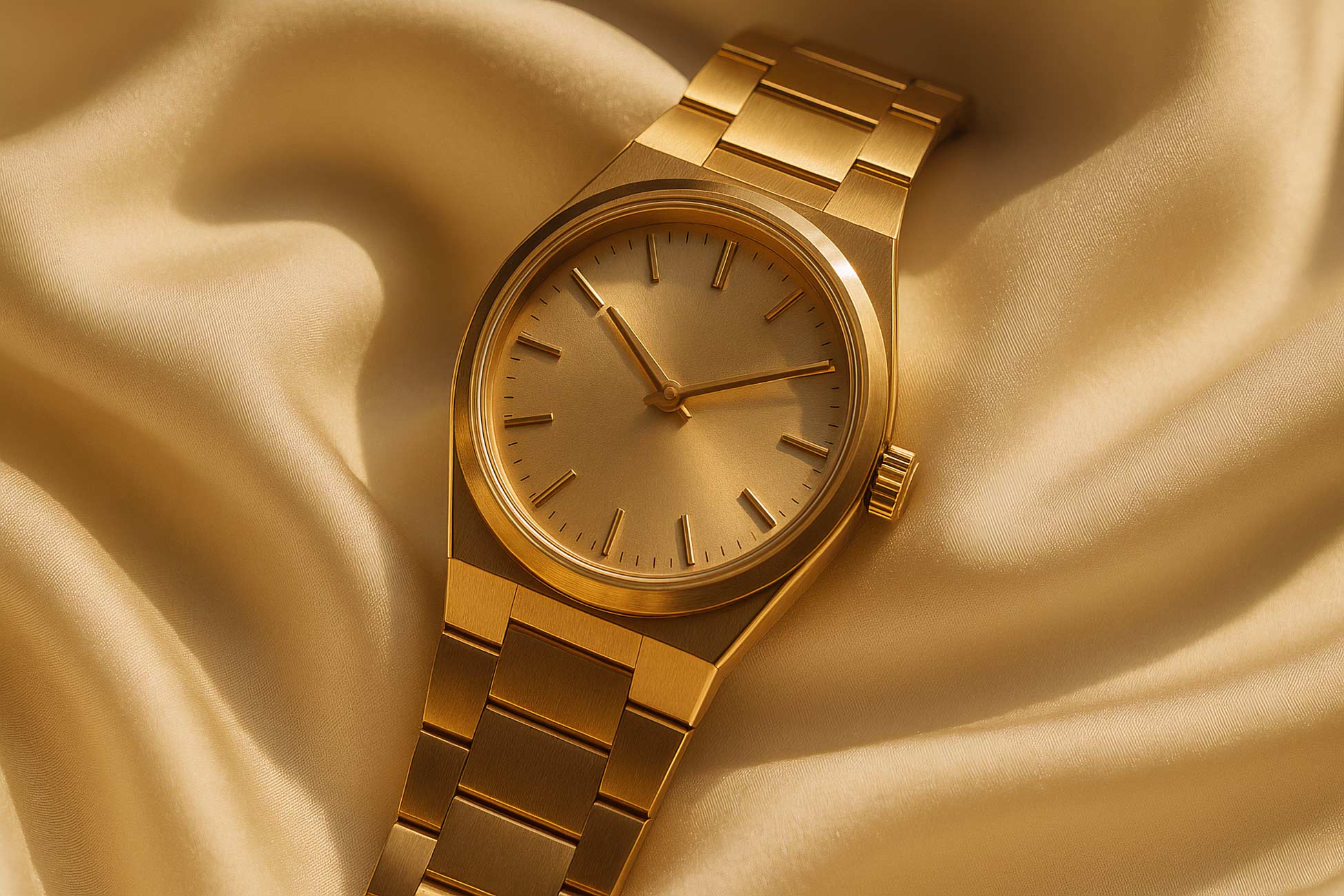 Analog watch made of natural material