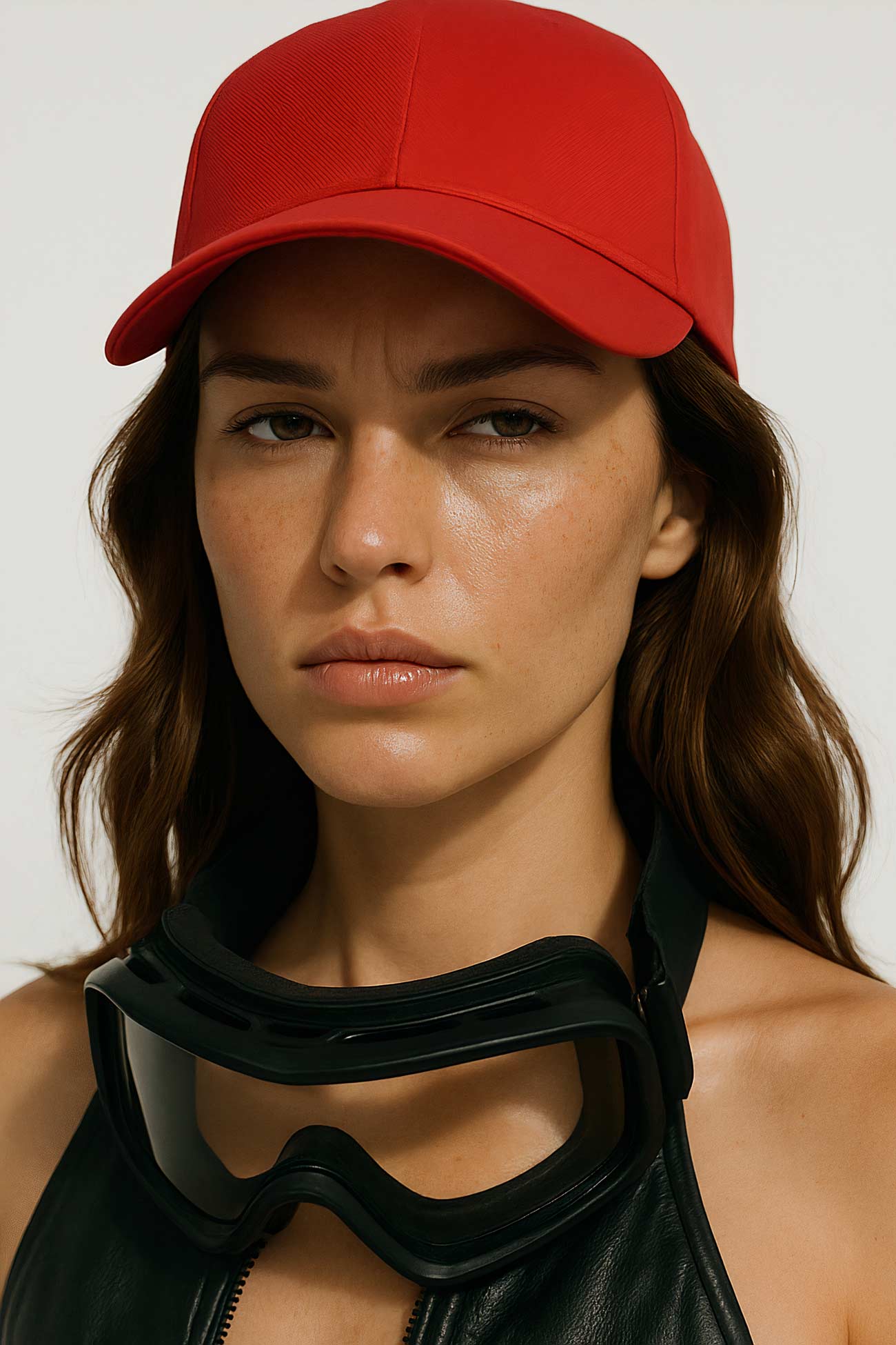 Fashion model in various stylish hats
